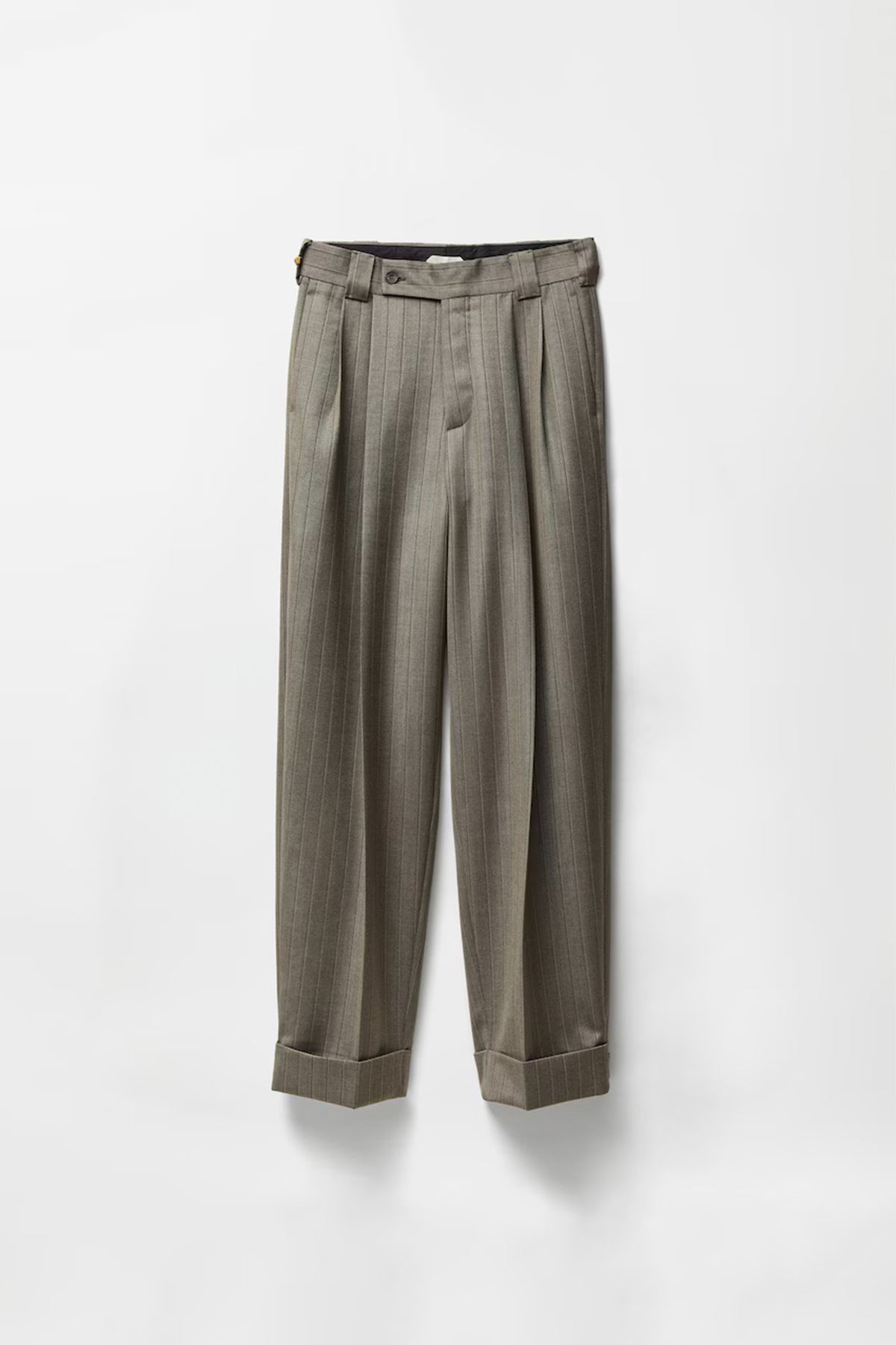 VERSACE | Pinstripe Wool Twill Oversized Pants