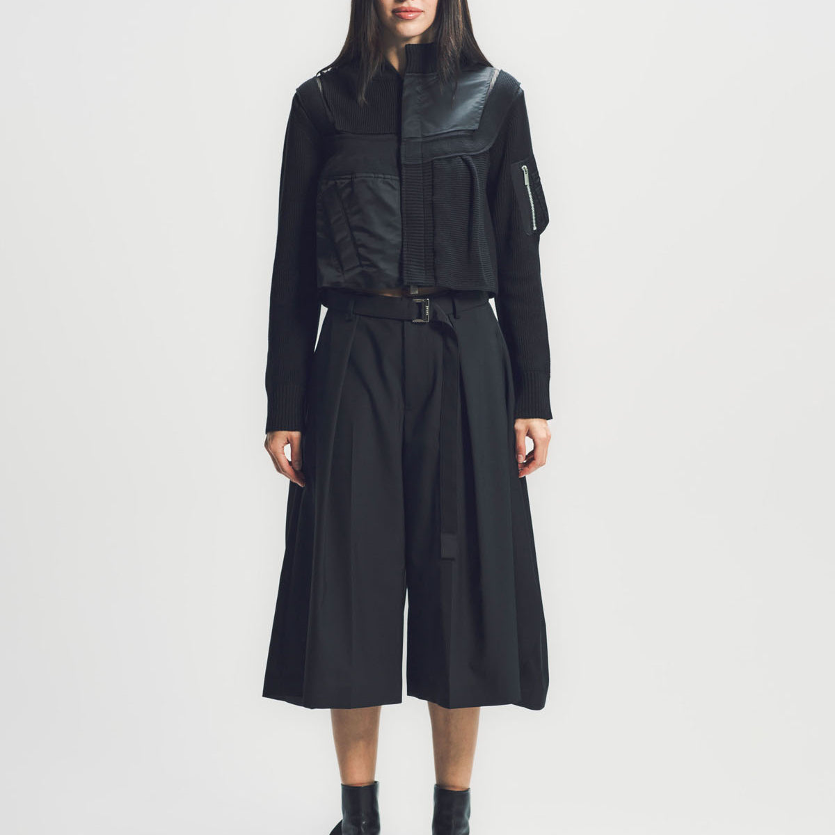 SACAI | NYLON TWILL X KNIT BLOUSON