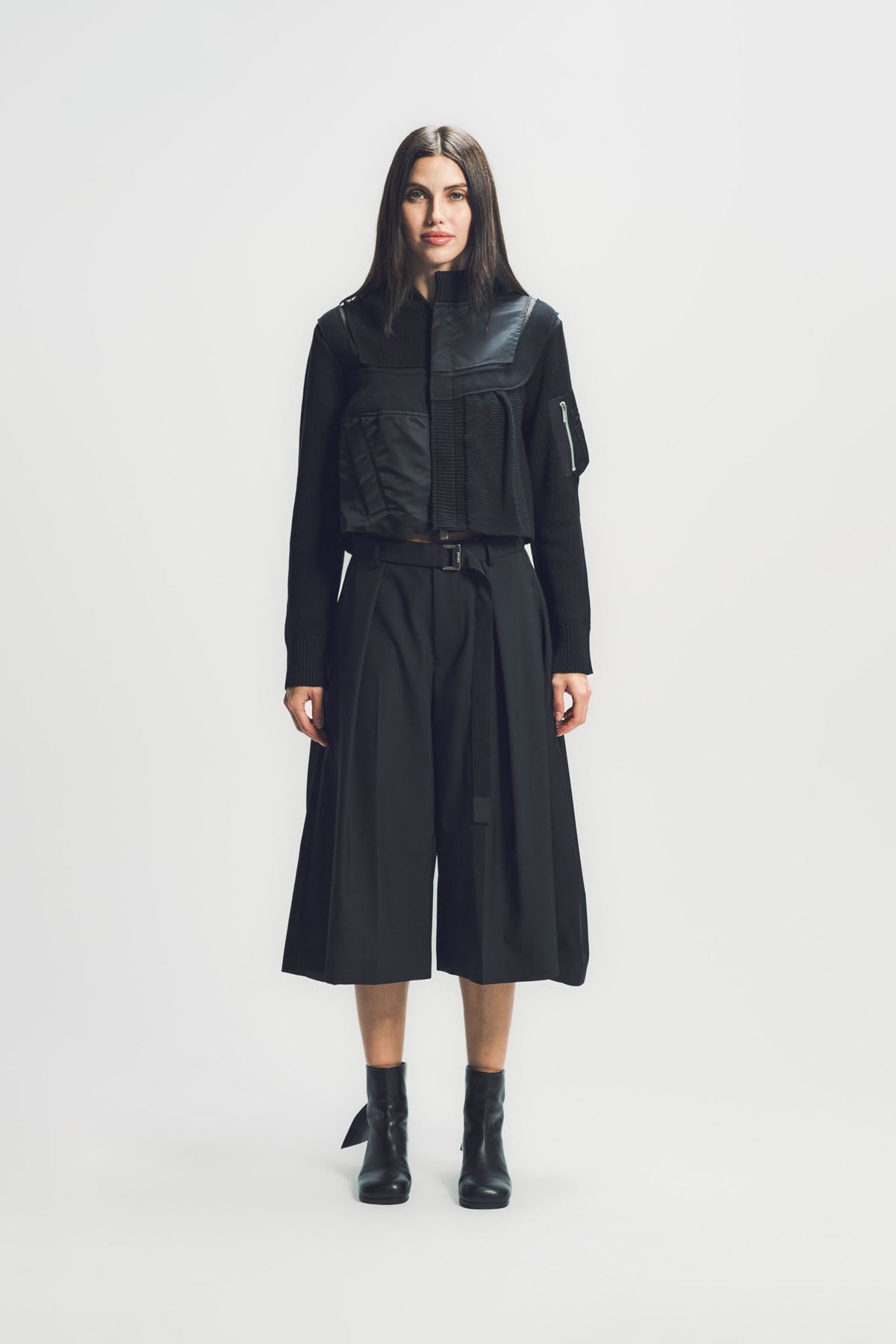 SACAI | NYLON TWILL X KNIT BLOUSON