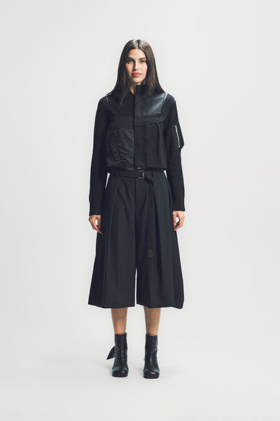 SACAI | NYLON TWILL X KNIT BLOUSON
