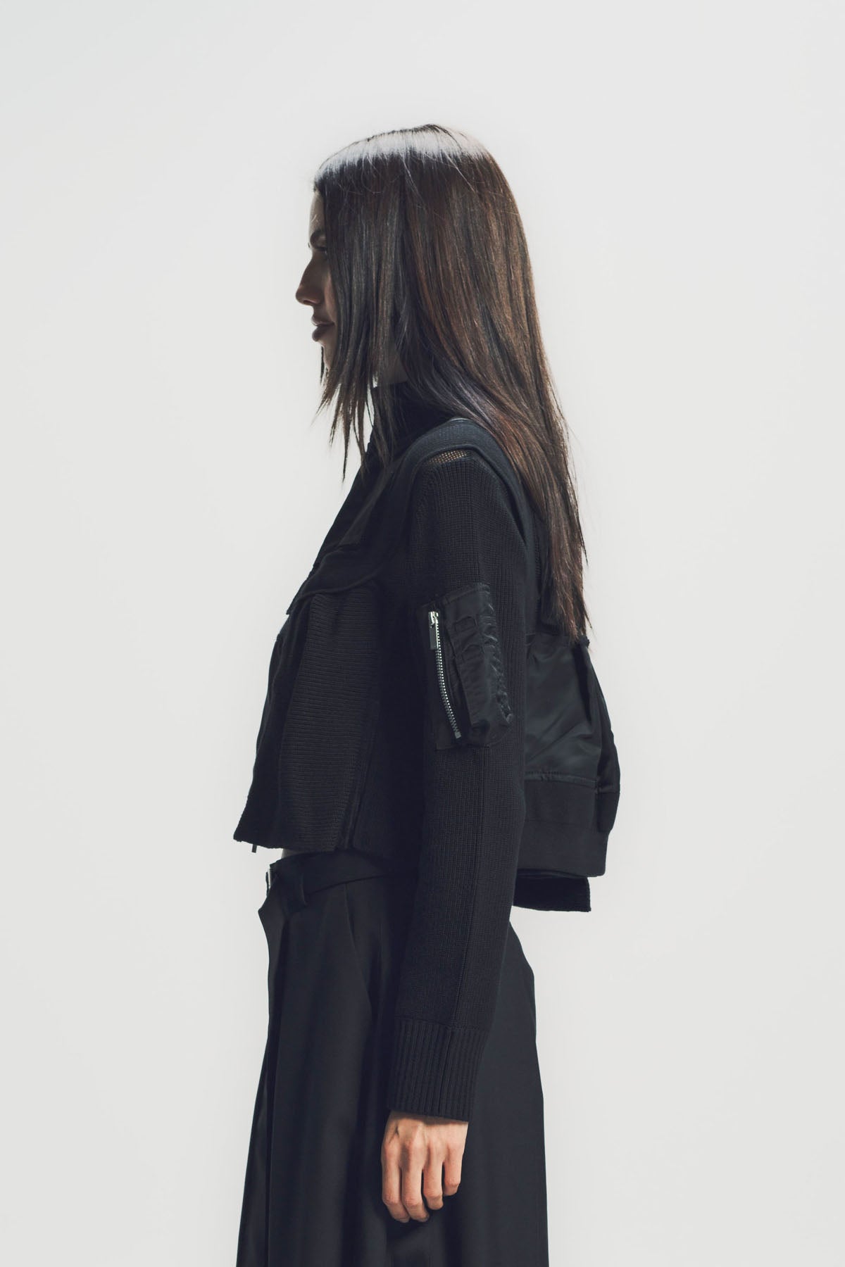 SACAI | NYLON TWILL X KNIT BLOUSON