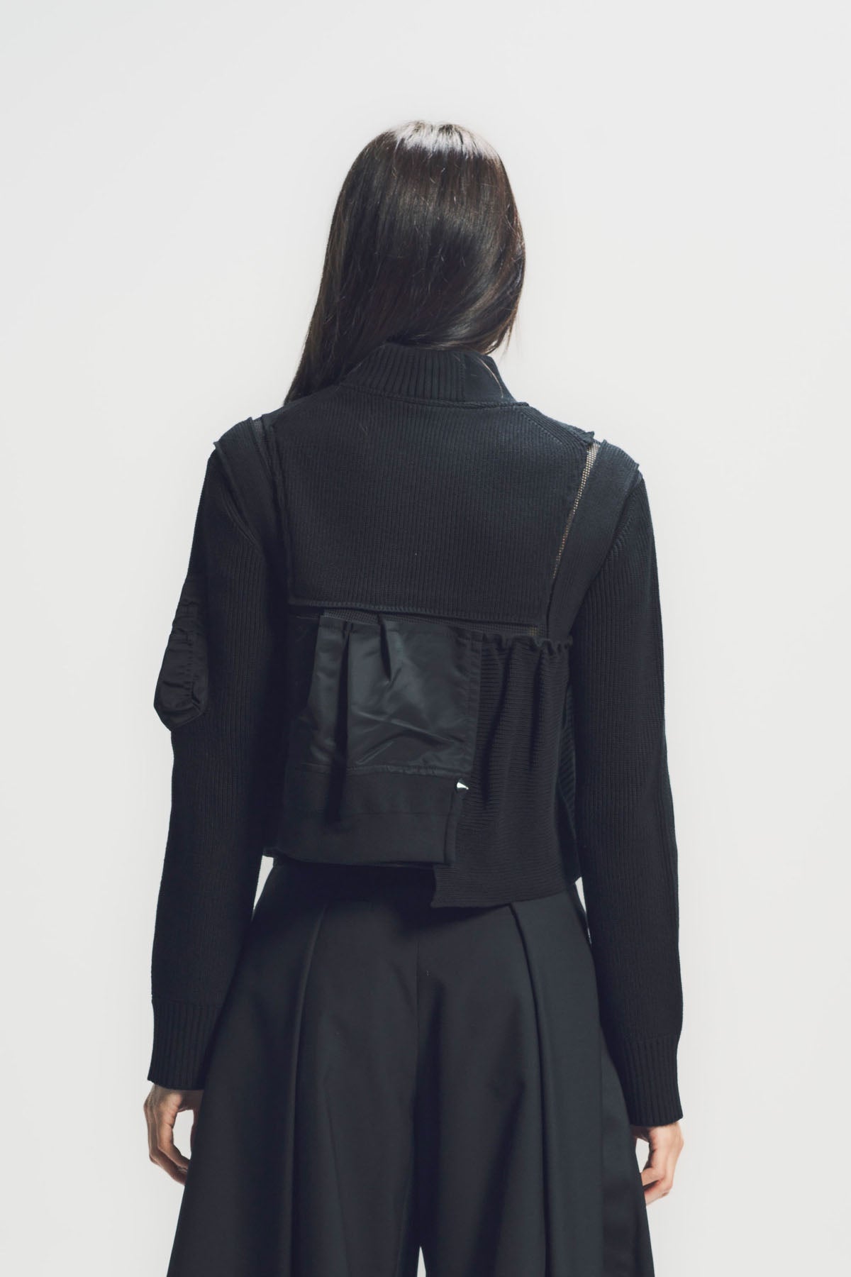 SACAI | NYLON TWILL X KNIT BLOUSON