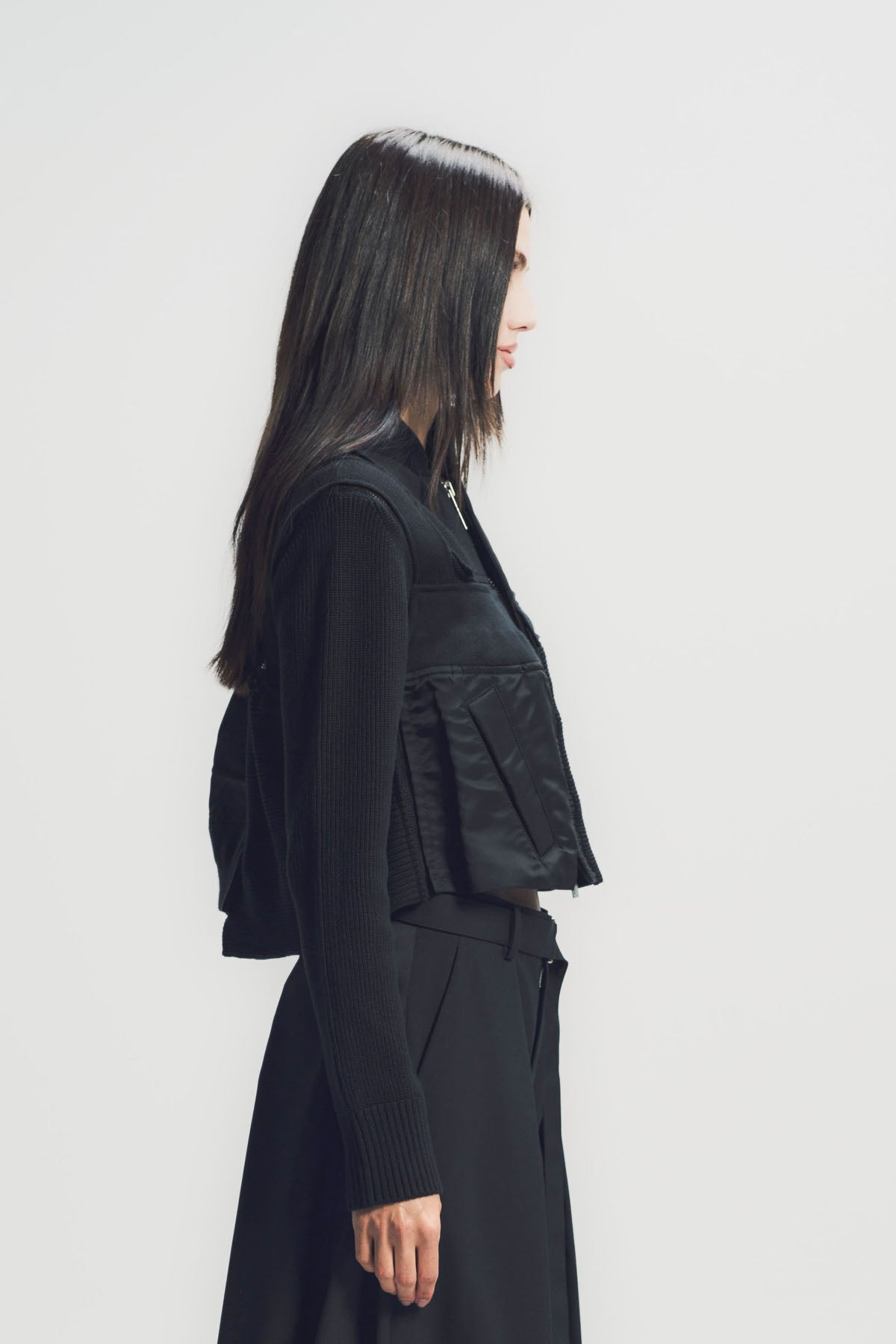 SACAI | NYLON TWILL X KNIT BLOUSON