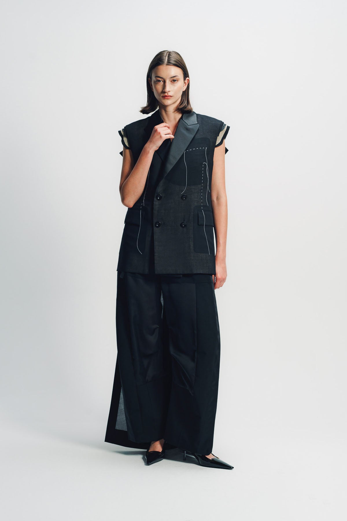 SACAI | WOOL ORGANZA VEST