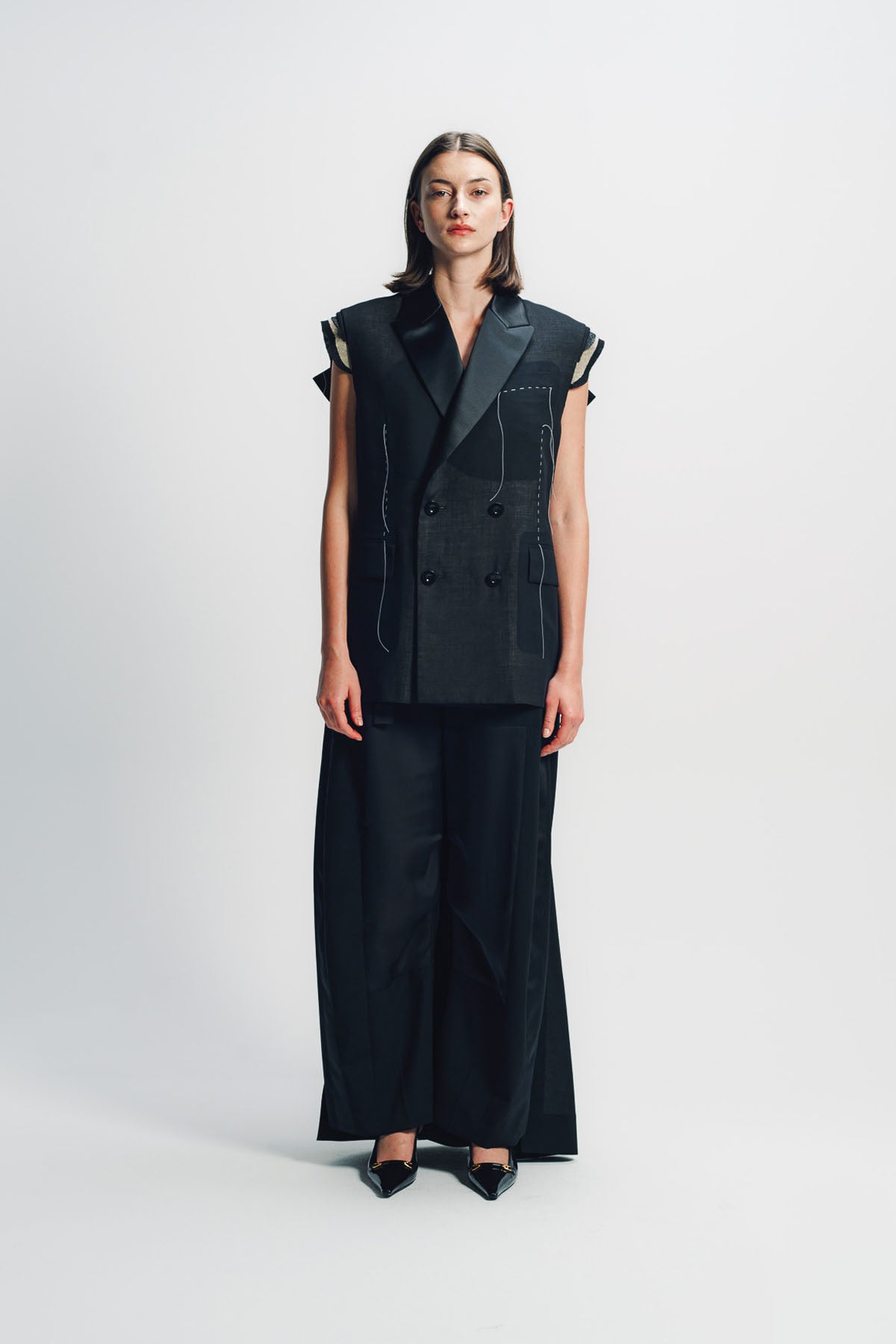SACAI | WOOL ORGANZA VEST