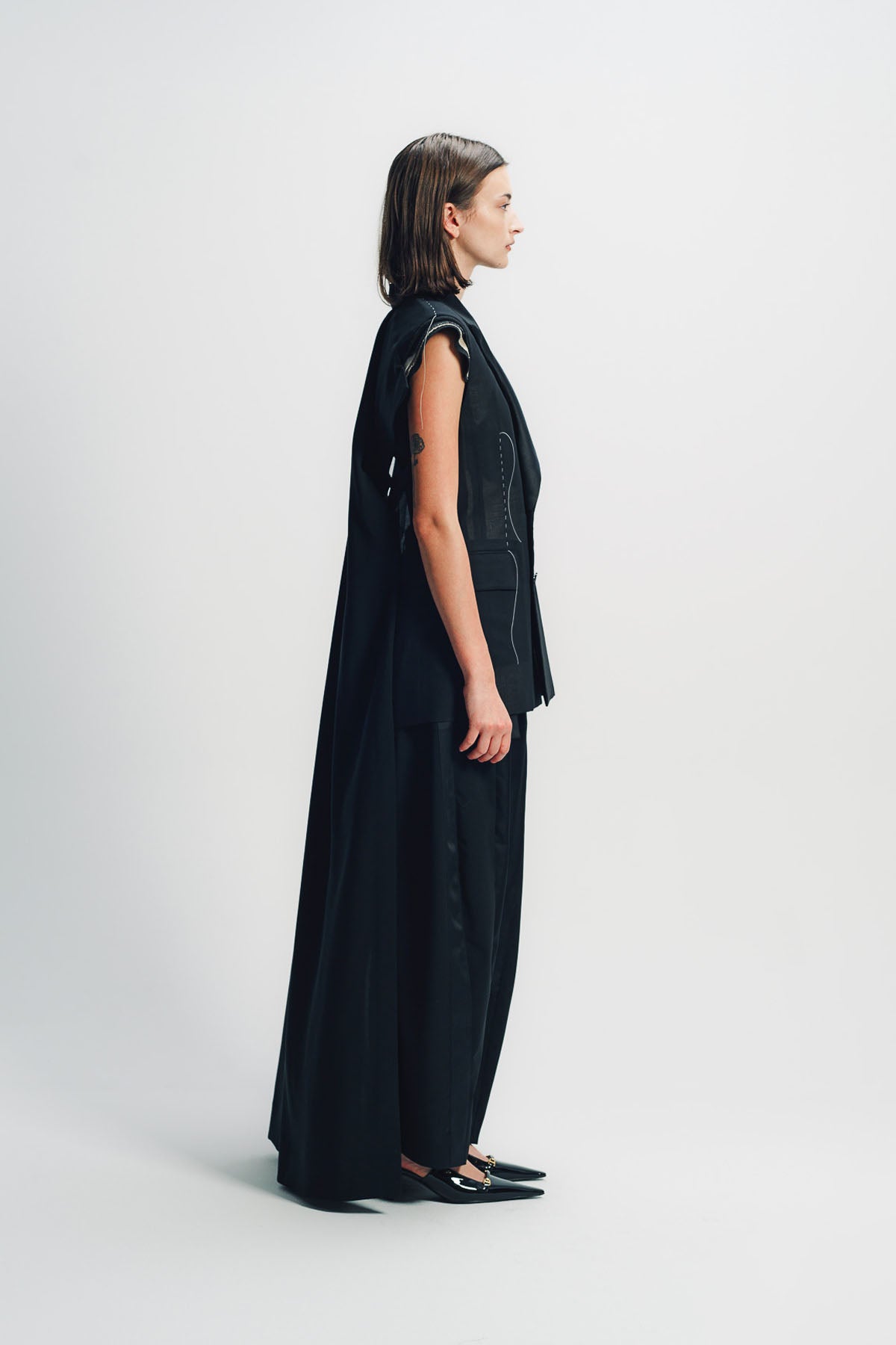 SACAI | WOOL ORGANZA VEST