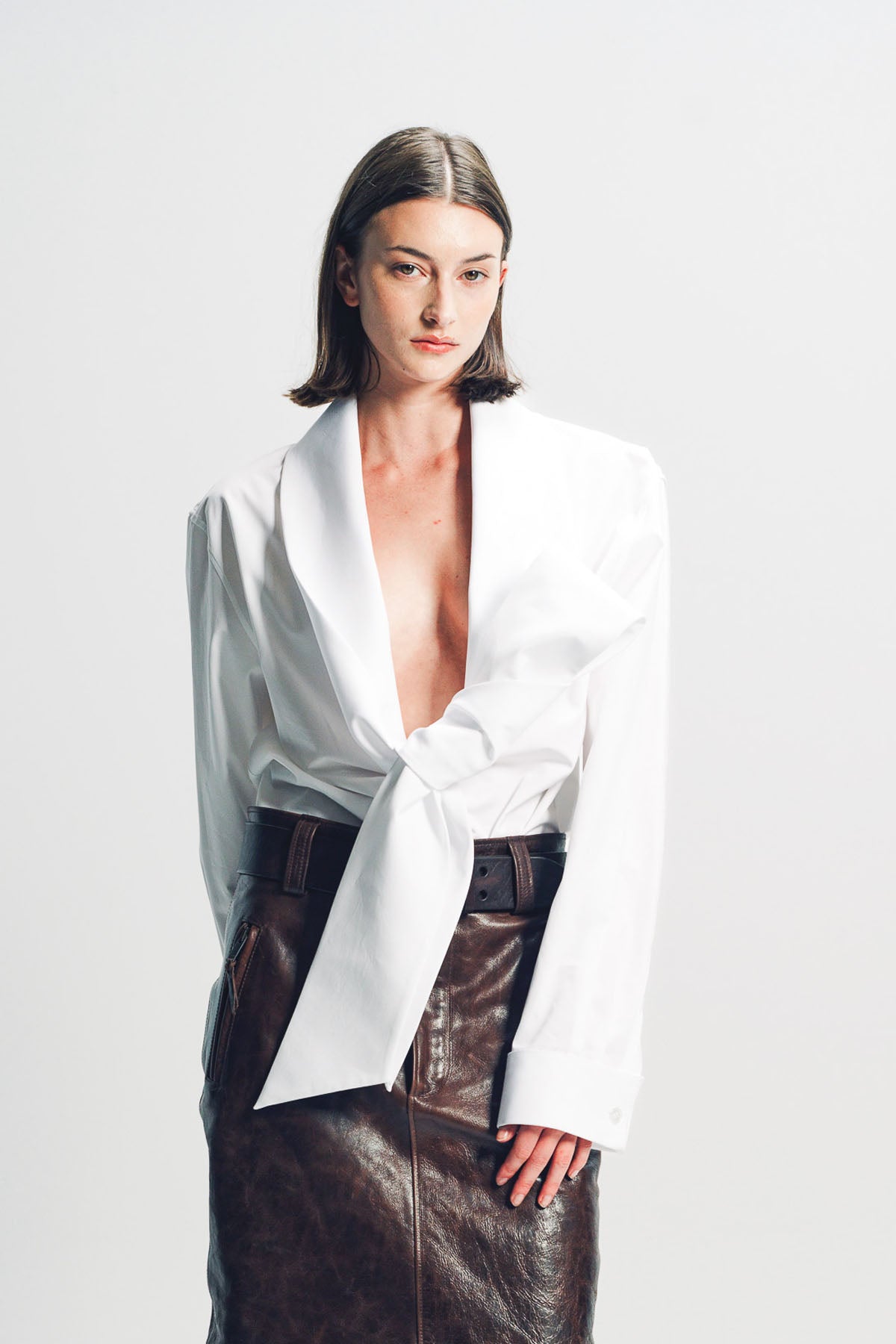 SAINT LAURENT | LAVALLIÈRE SHIRT IN COTTON POPLIN
