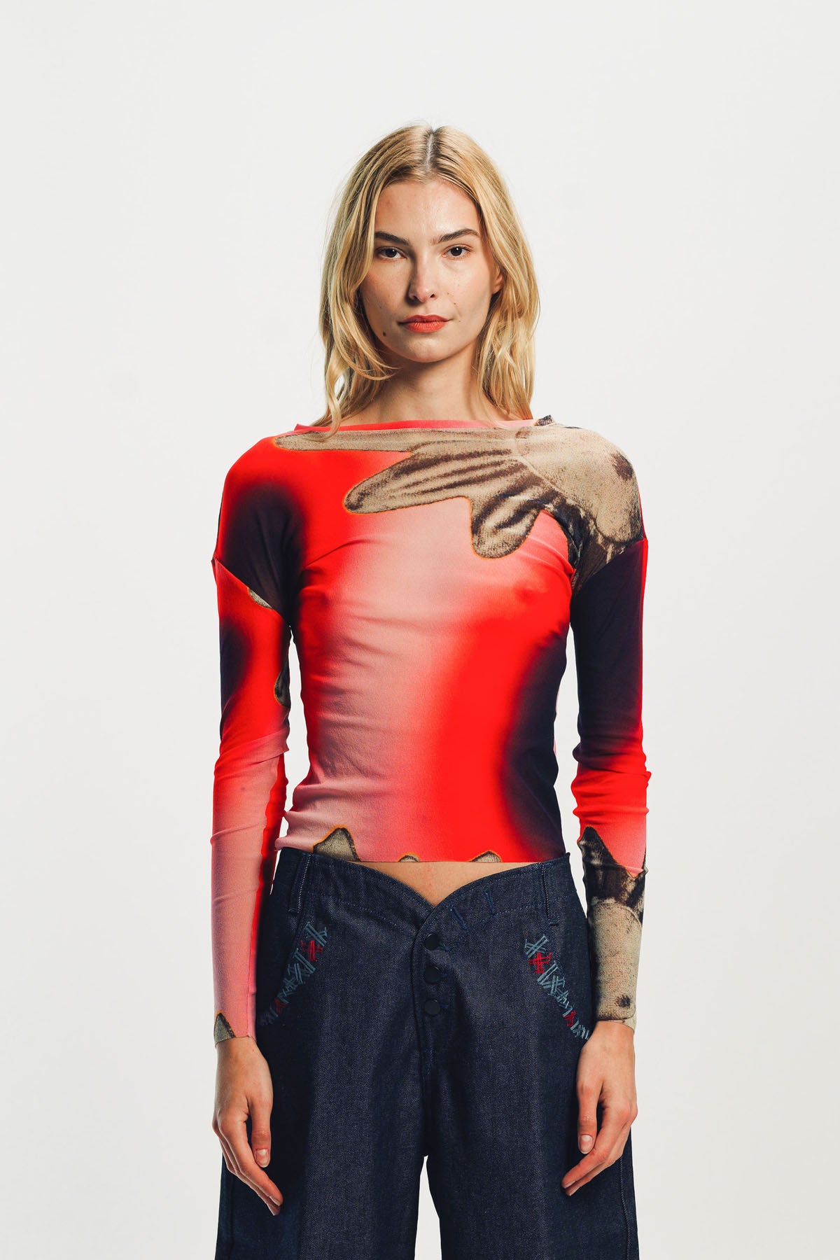 PAULA CANOVAS DEL VAS | ACID FLOWER MESH TOP