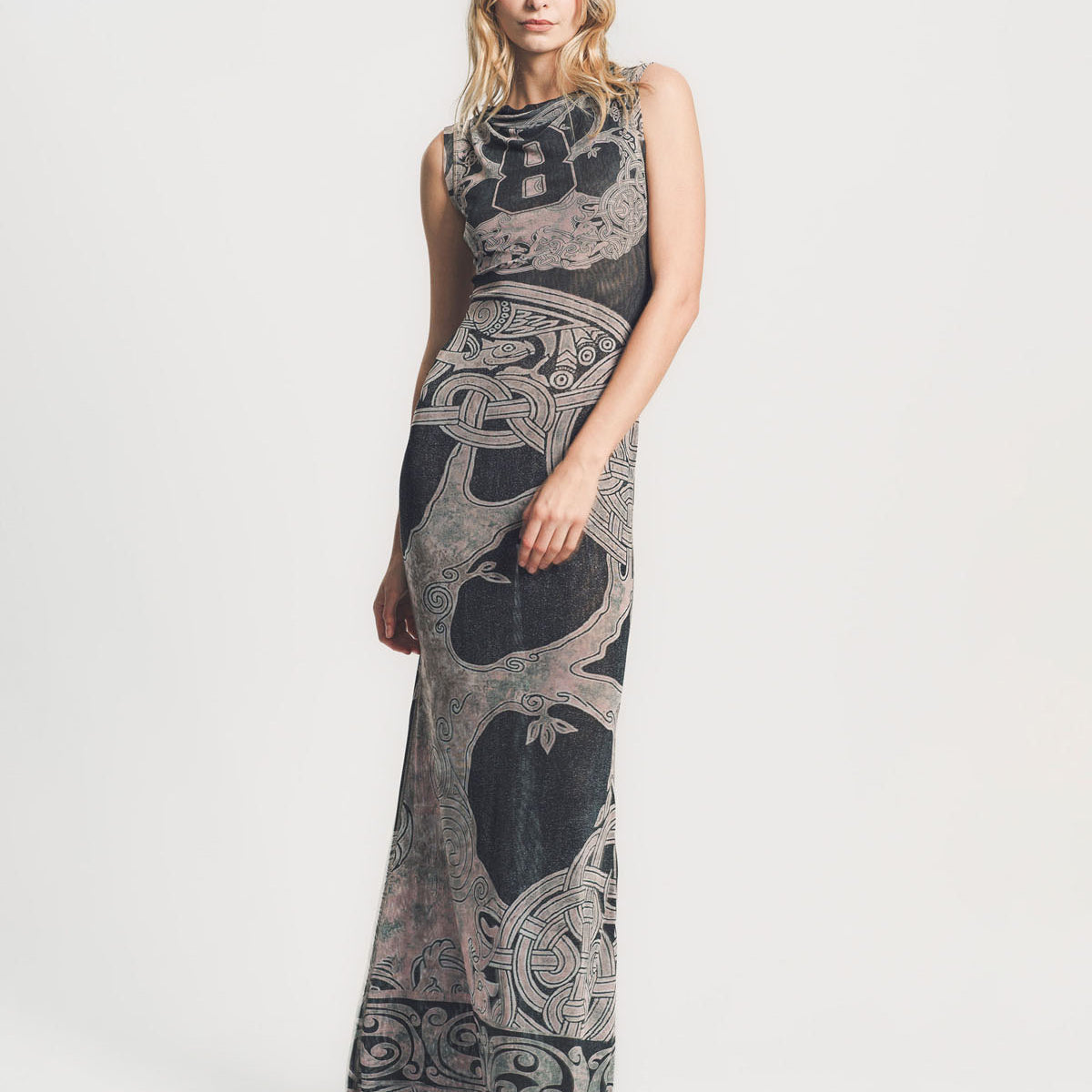 ottolinger multicolor mesh maxi dress OTTOLINGER