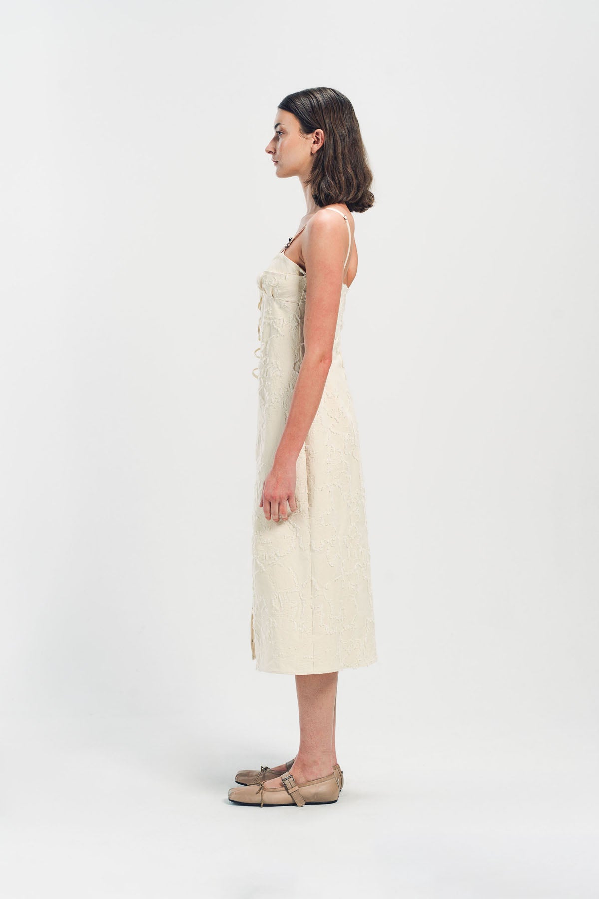 MERUERT TOLEGEN | DOUBLE CUP LIQUID JACQUARD DRESS
