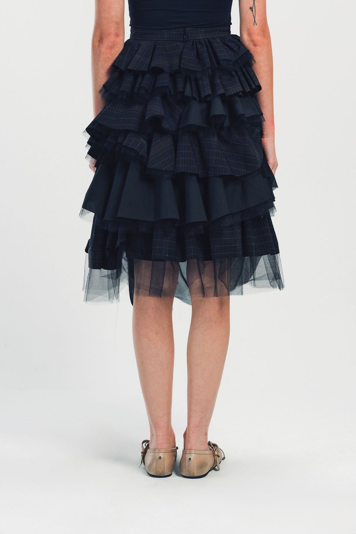 MERUERT TOLEGEN | PLAID LAYERED SKIRT