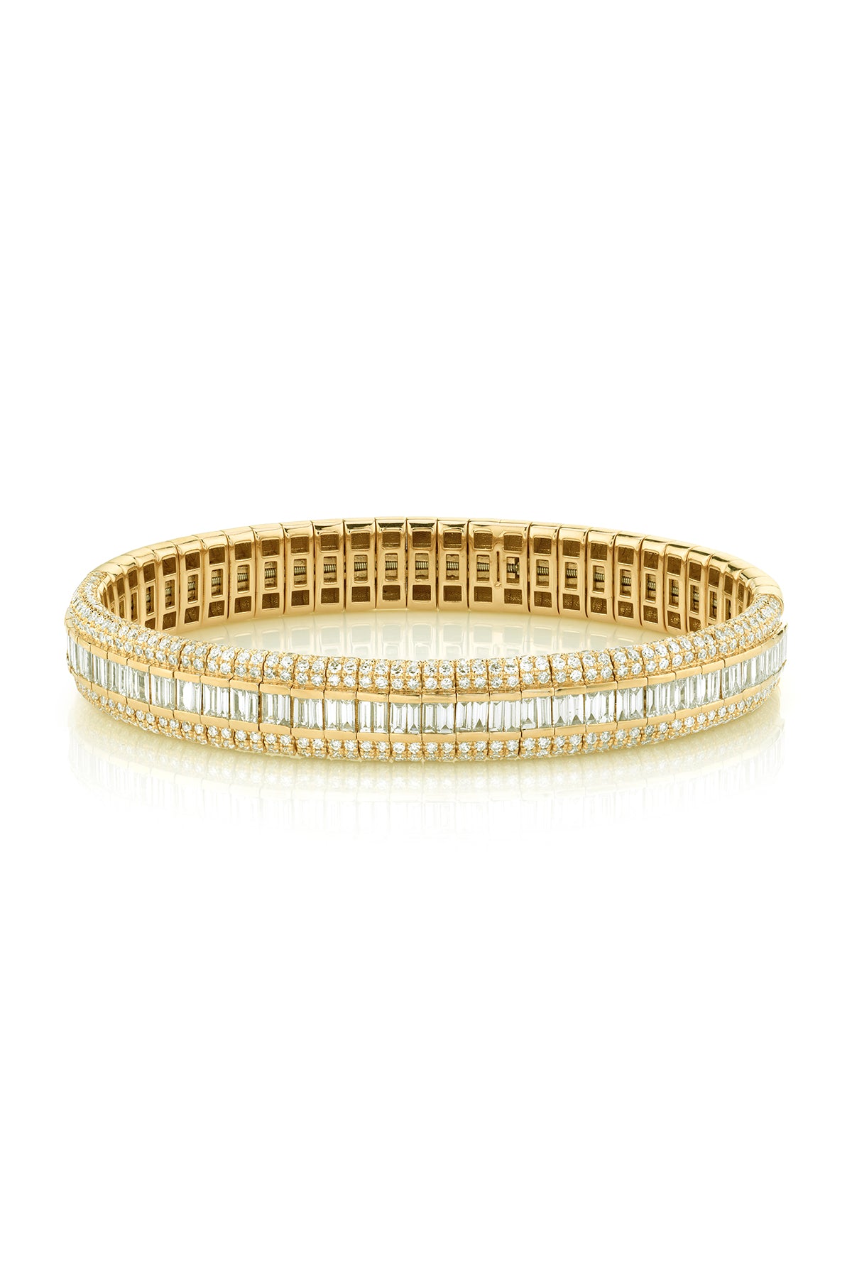 SHAY | YELLOW GOLD PAVE DIAMOND SCALES STRETCH BRACELET 8.5MM