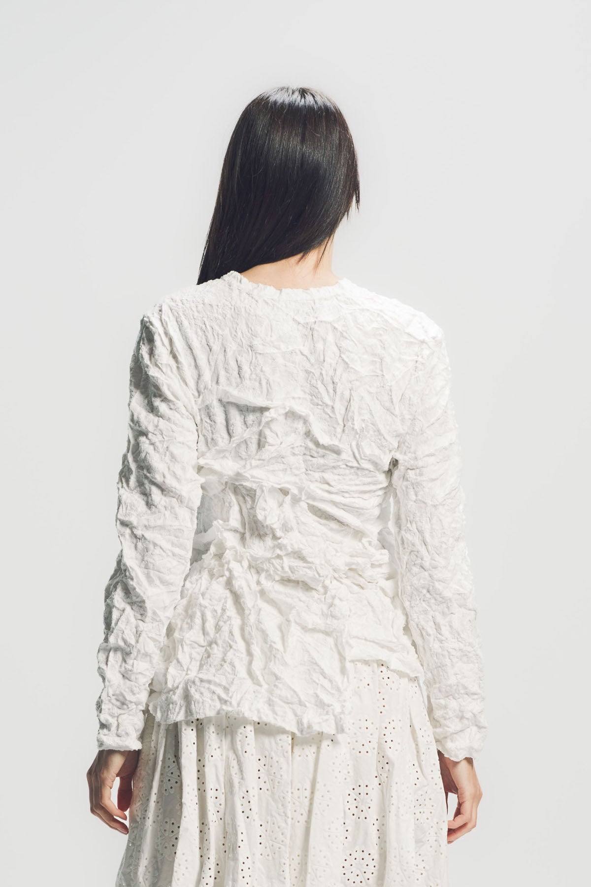 COMME DES GARCONS | PILLED LACE LONG SLEEVE TOP