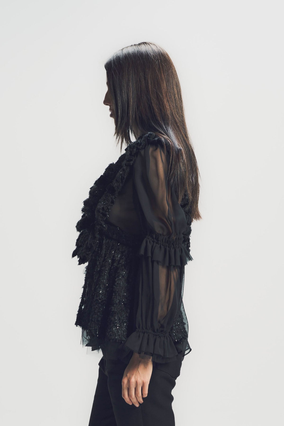 NOIR KEI NINOMIYA | LAMÉ JACQUARD GEORGETTE VEST