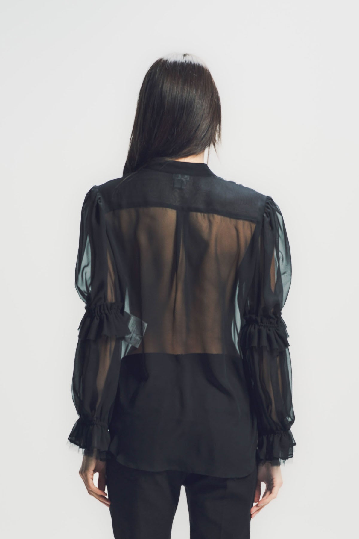 NOIR KEI NINOMIYA | POLY GEORGETTE RUFFLE SHIRT
