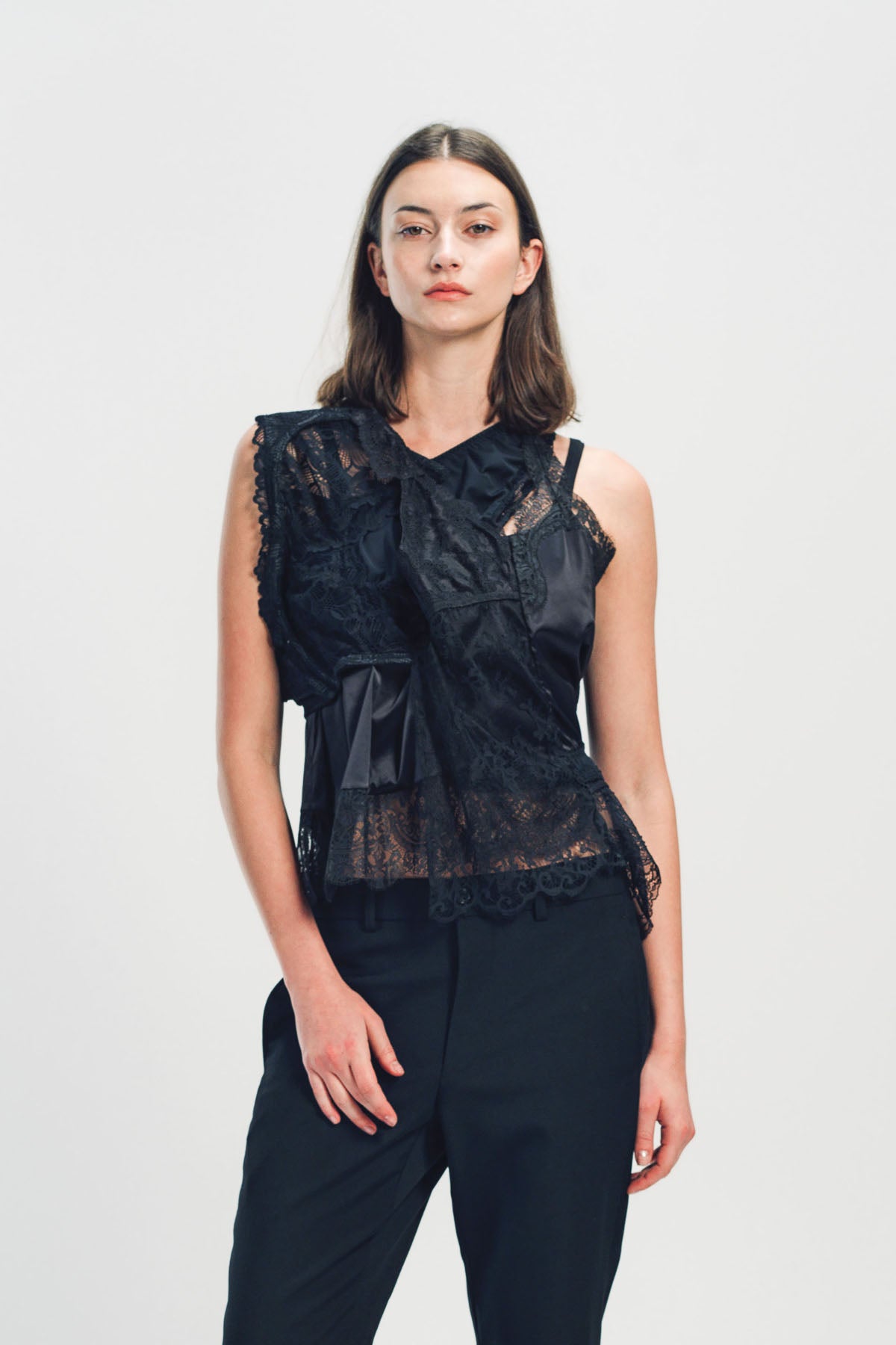 JUNYA WATANABE | SATIN AND LACE TOP