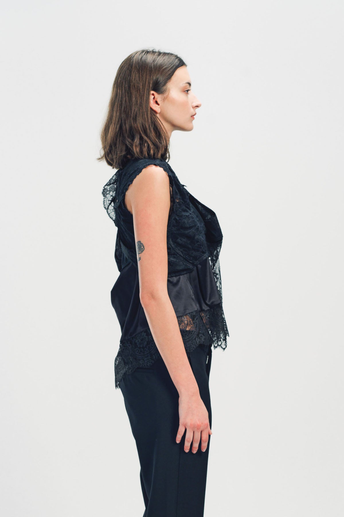 JUNYA WATANABE | SATIN AND LACE TOP