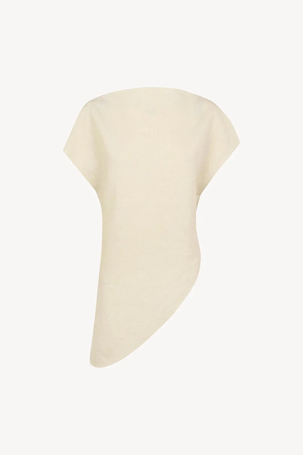 Cortana | Noe, Ivory Asymmetrical Top in Linen and Cotton