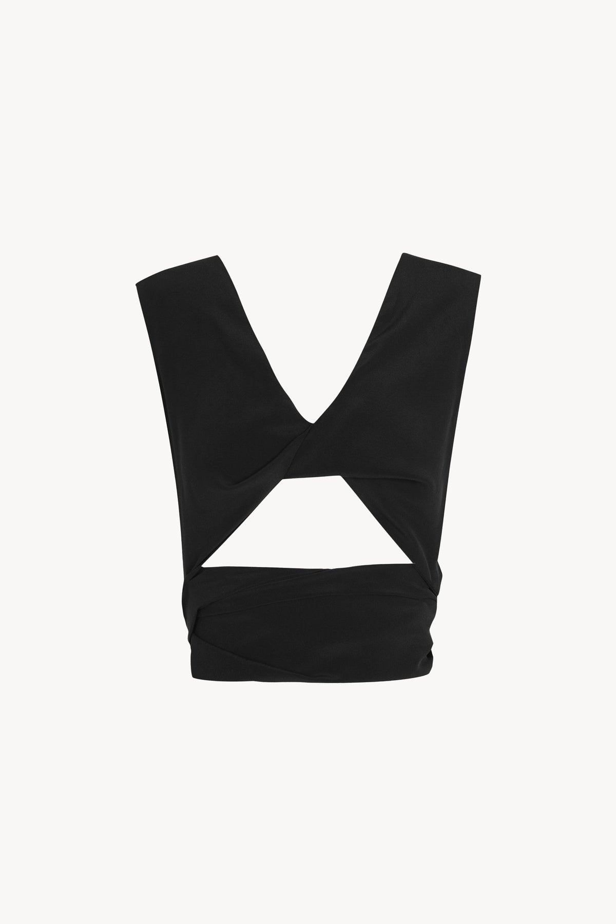 Cortana | Tunez, Black Silk Crossover Crop Top