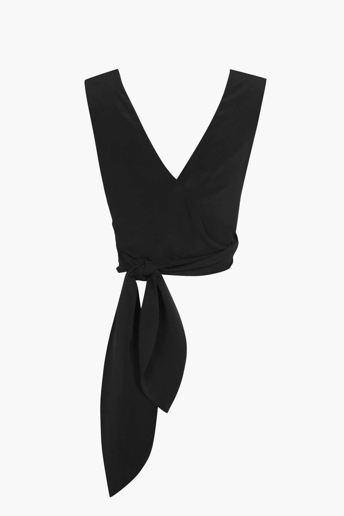 Cortana | Tunez, Black Silk Crossover Crop Top