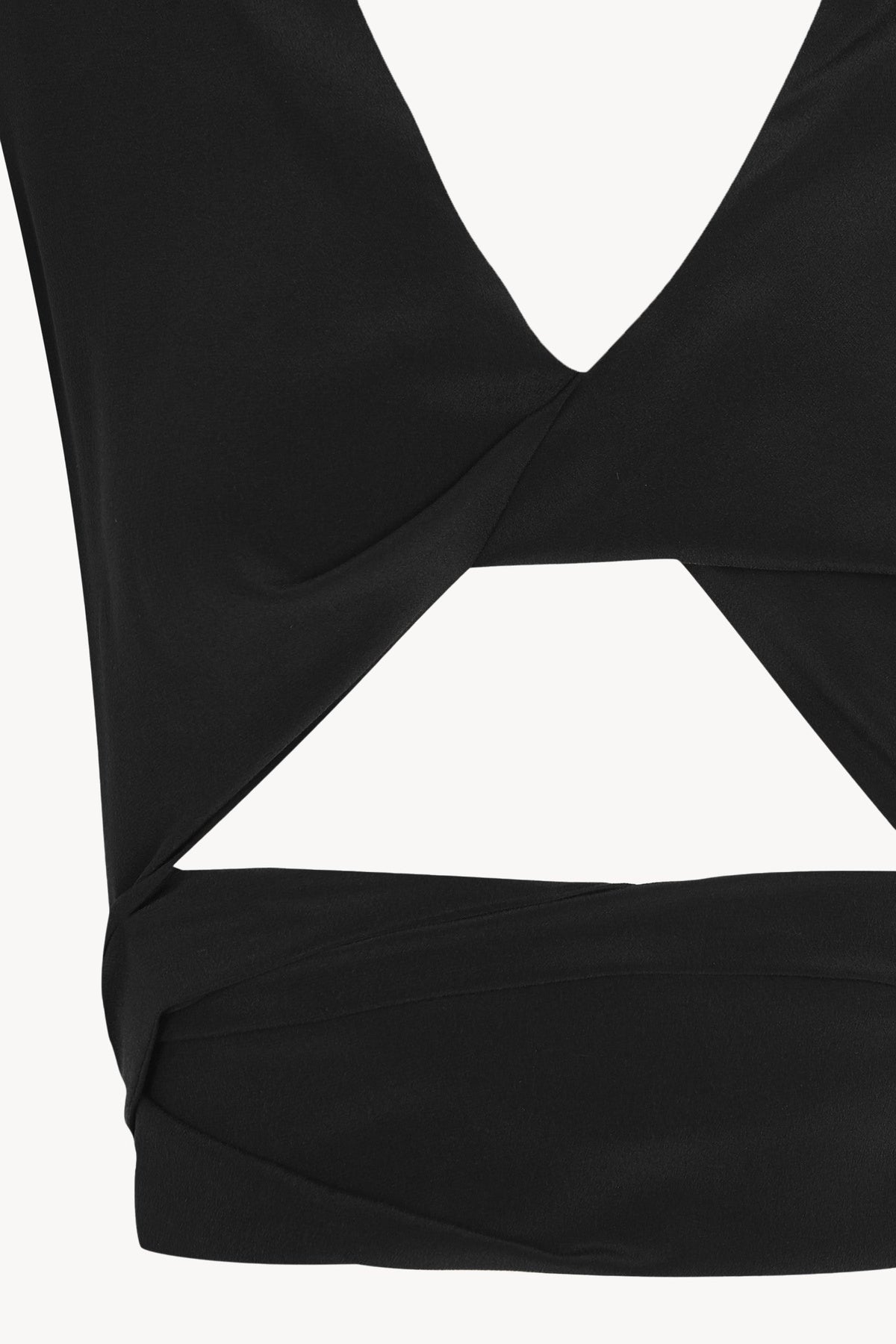 Cortana | Tunez, Black Silk Crossover Crop Top