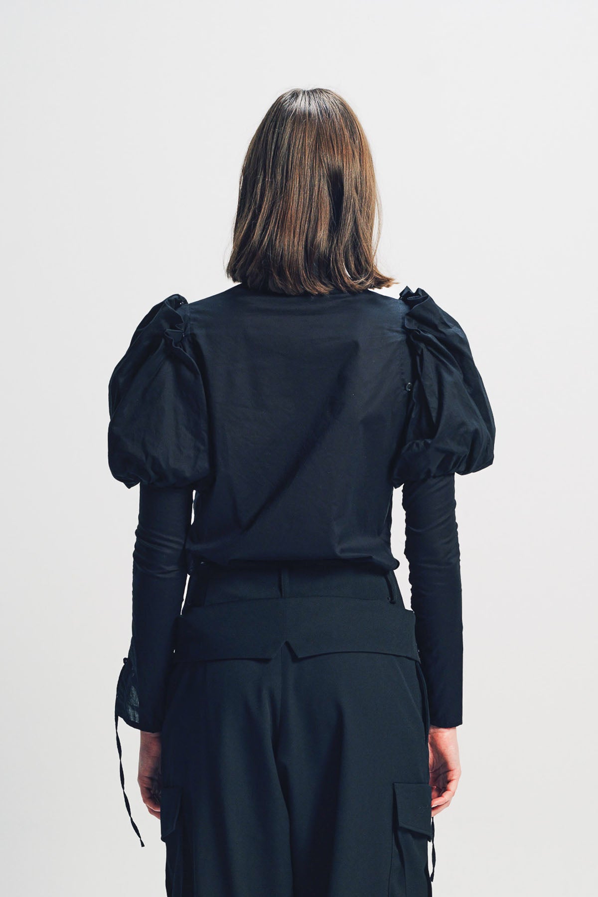 LIMI FEU | LAWN LACE UP SLEEVE BLOUSE