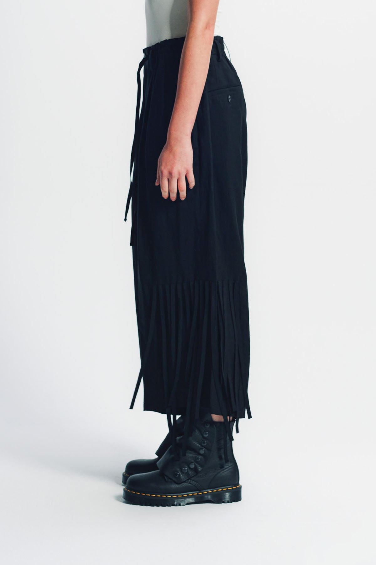 LIMI FEU | HIGH TWISTED GABARDINE FRINGE PANTS