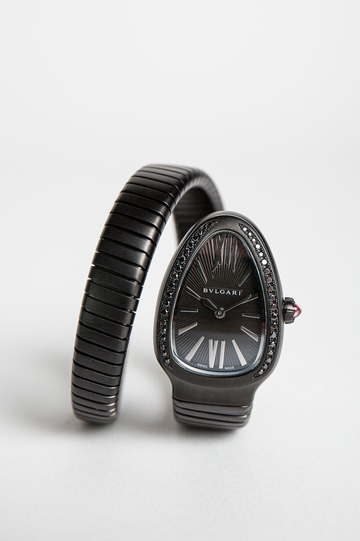 BULGARI | SERPENTI TUBOGAS WATCH WITH BLACK DIAMOND BEZEL