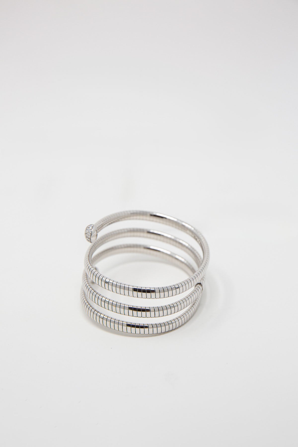 MATTIA CIELO | 18K WHITE GOLD & TITANIUM DIAMOND SWIRL BRACELET