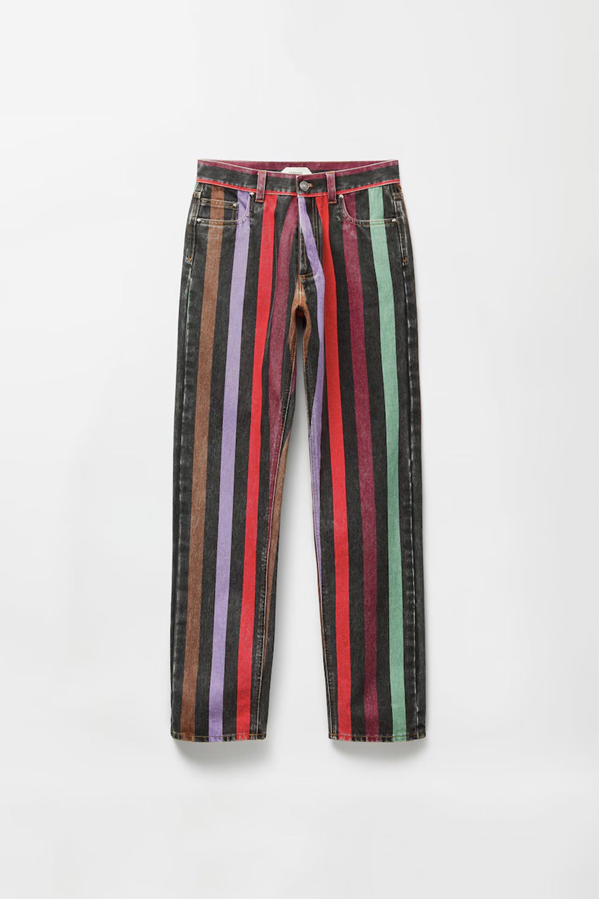 VERSACE | Striped Straight Jeans