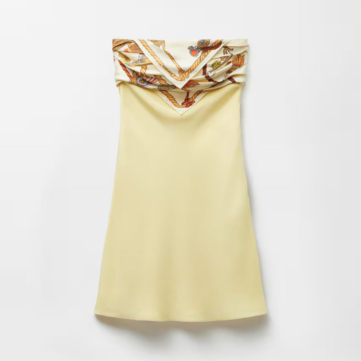 versace gold mini dress Silk Crêpe Marocaine Strapless Dress, Female, Print, 42 nsf Edith Head: Hollywood's Costume button cuffs Buckle belt Dress style:Dress with Bow