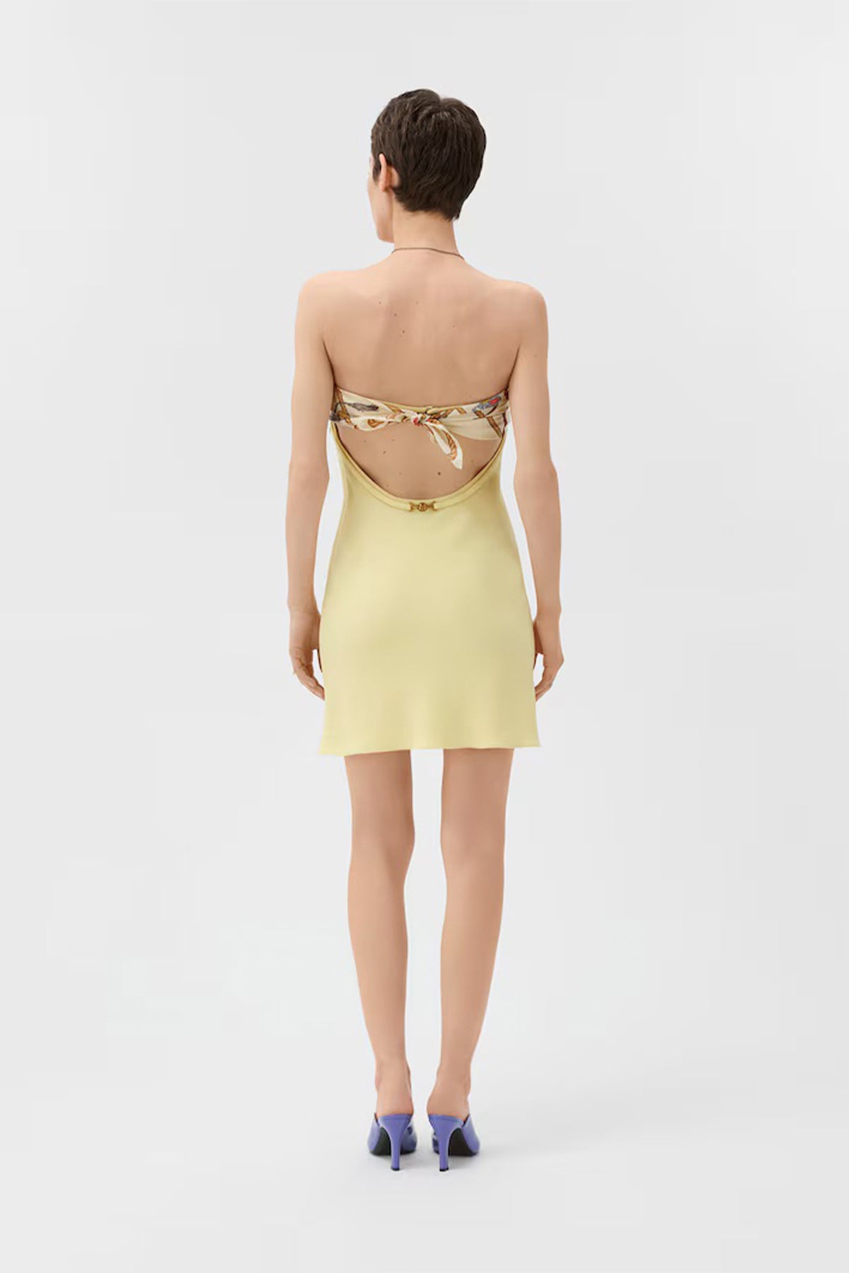 VERSACE | Silk Crepe Marocain Strapless Mini Dress