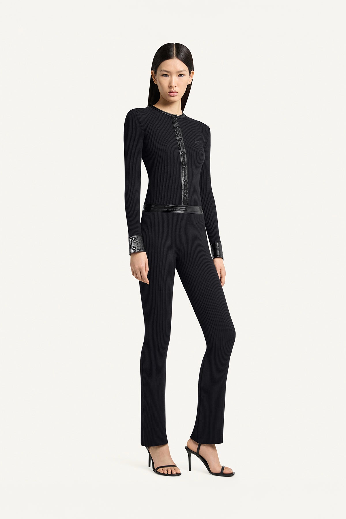 COURRÈGES | Vinyl Rib Flare Pant