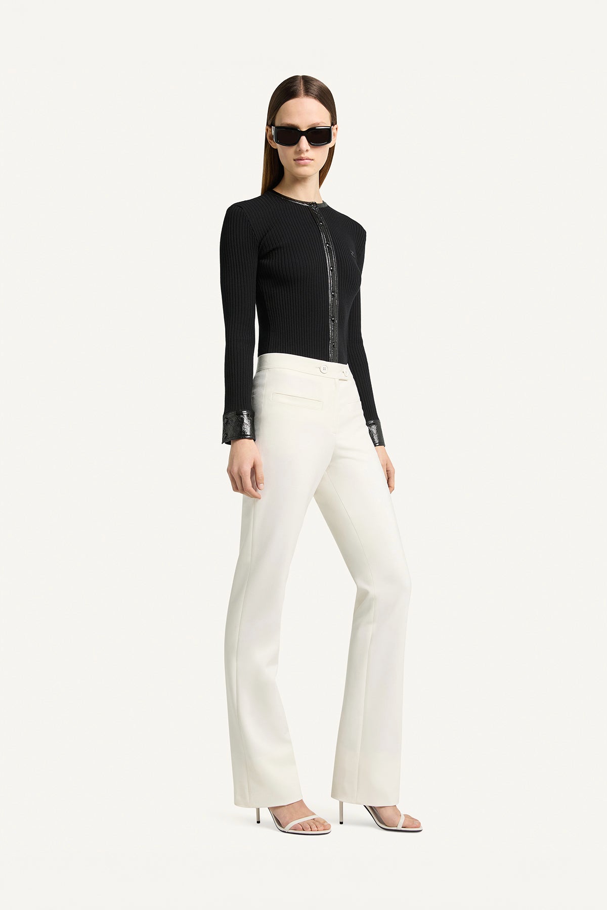 COURRÈGES | Contrast Rib Cardigan