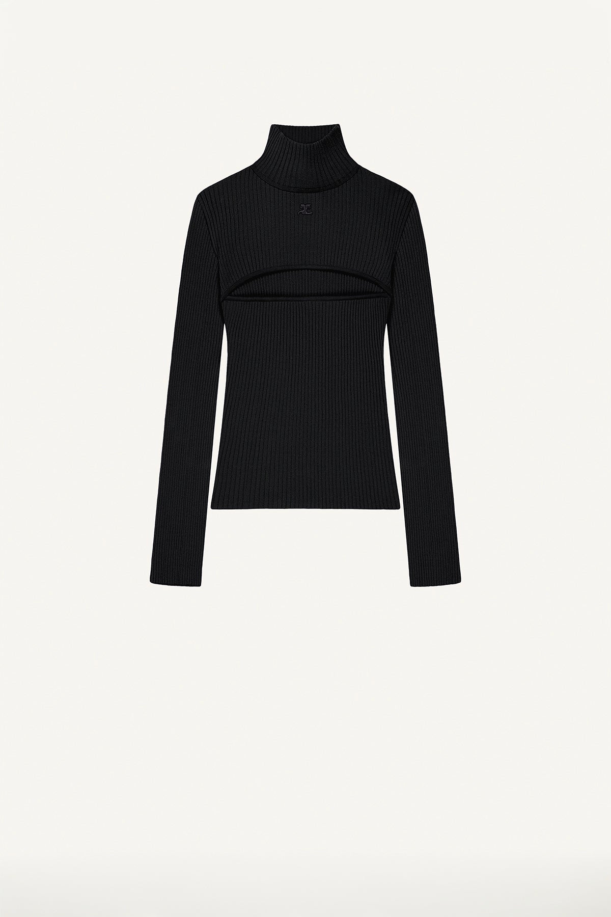 COURRÈGES | Rib Slash Mock Sweater
