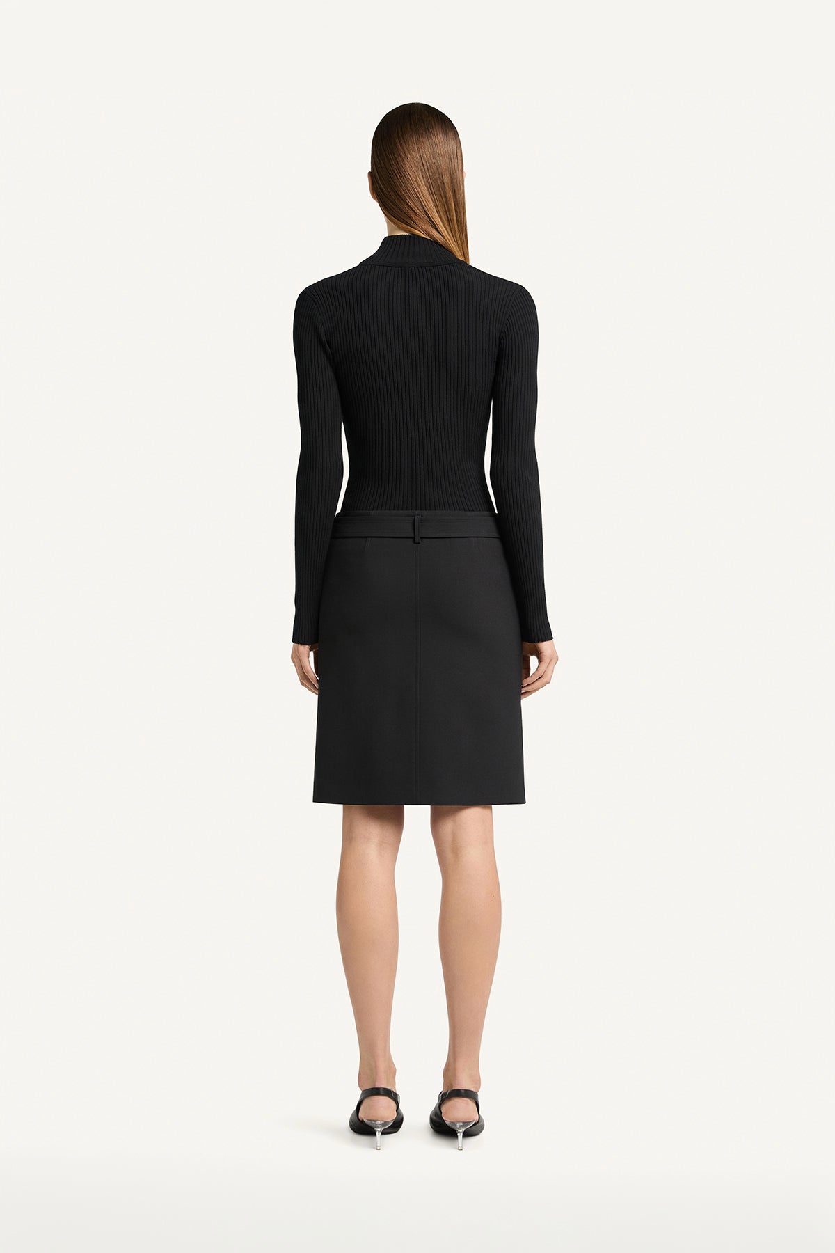 COURRÈGES | Rib Slash Mock Sweater