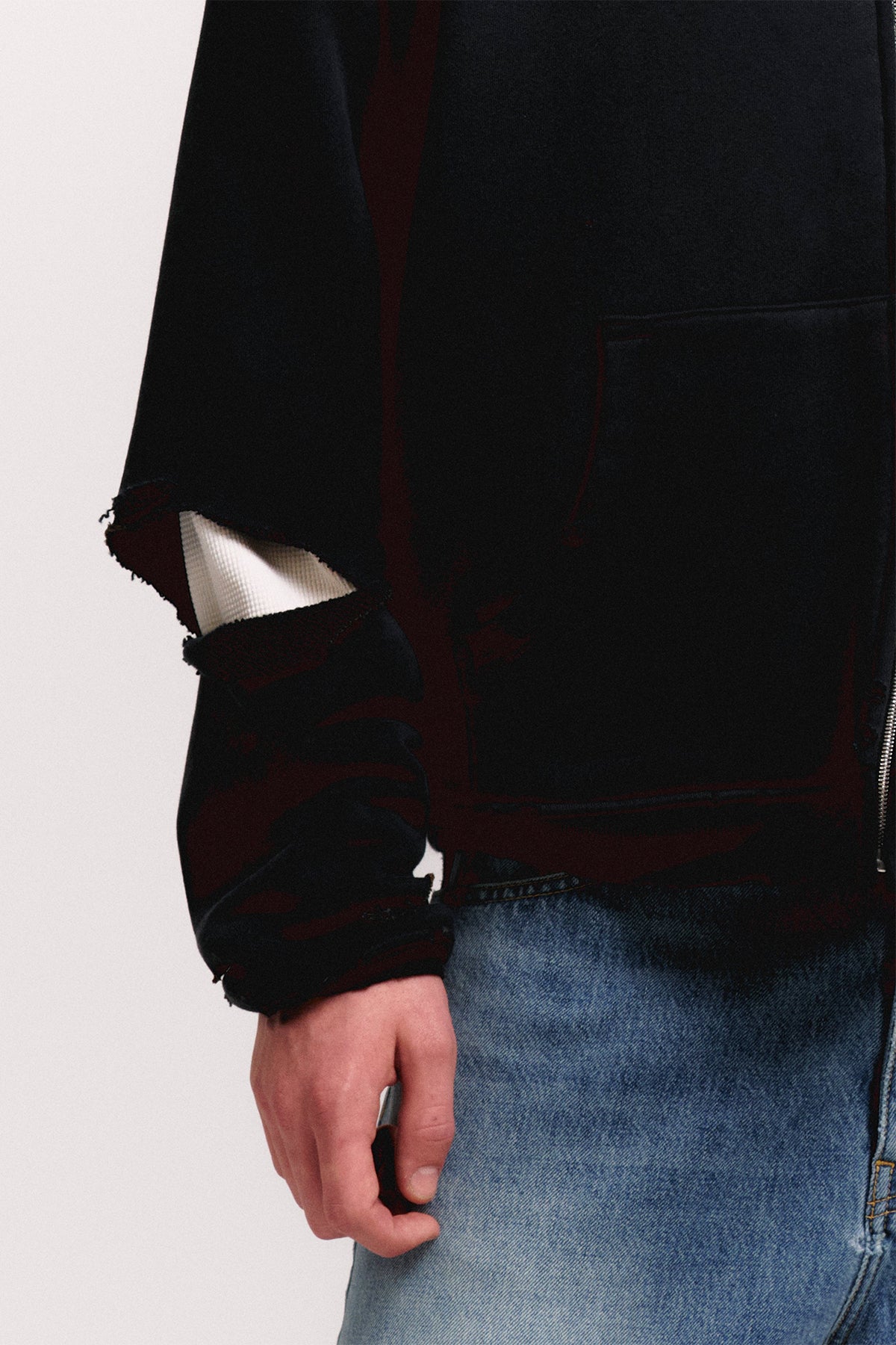 NAHMIAS | Thermal Lined Repaired Zip Hoodie