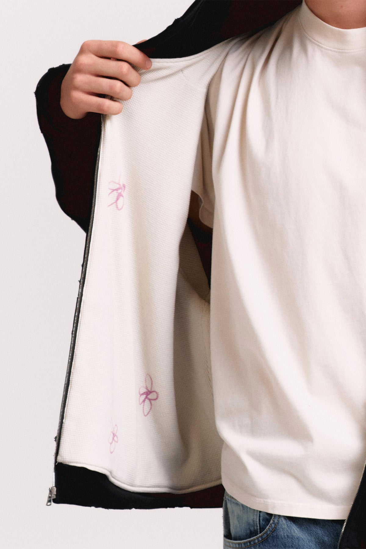 NAHMIAS | Thermal Lined Repaired Zip Hoodie
