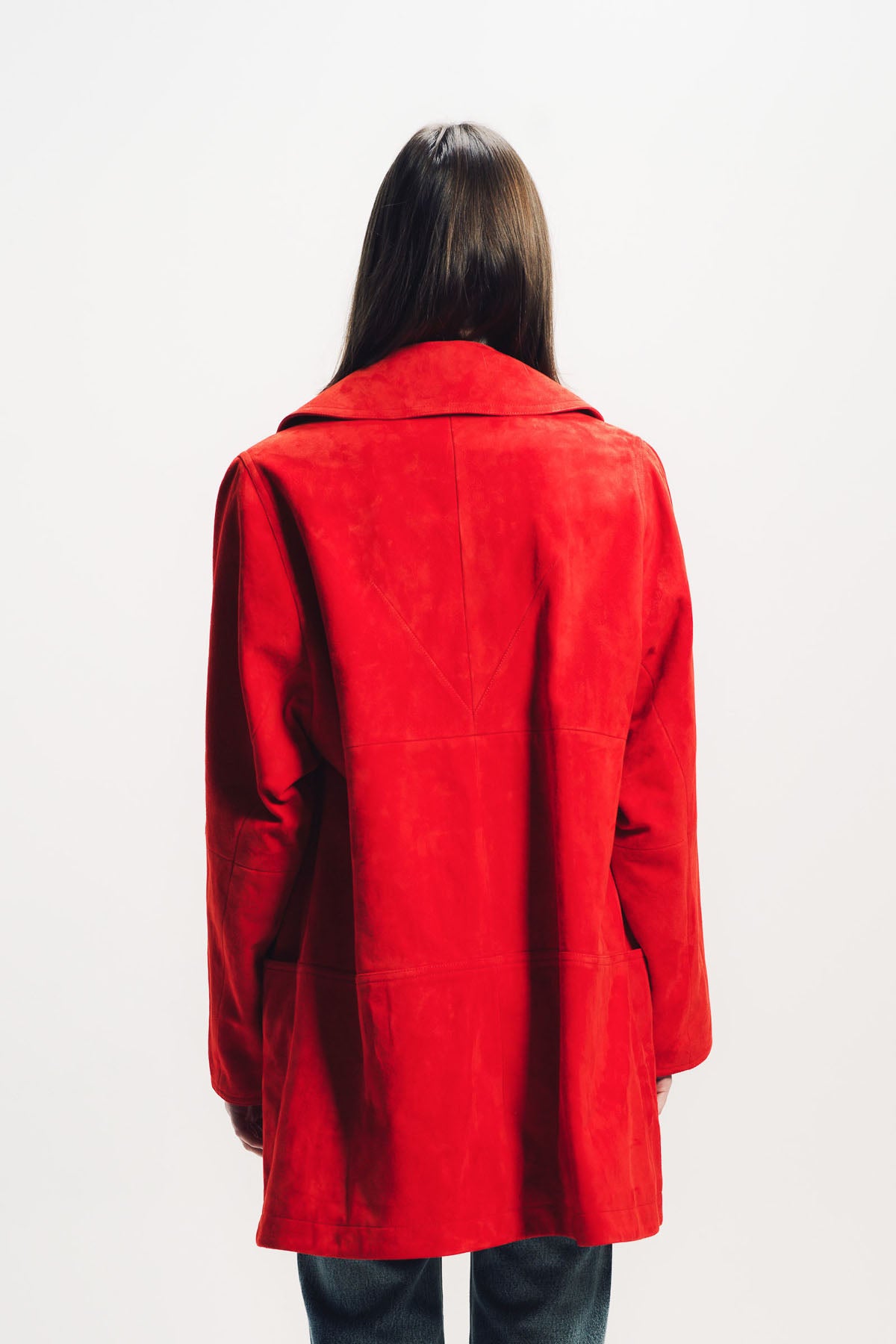 Alaïa | A-Line Velvet Goatskin Coat