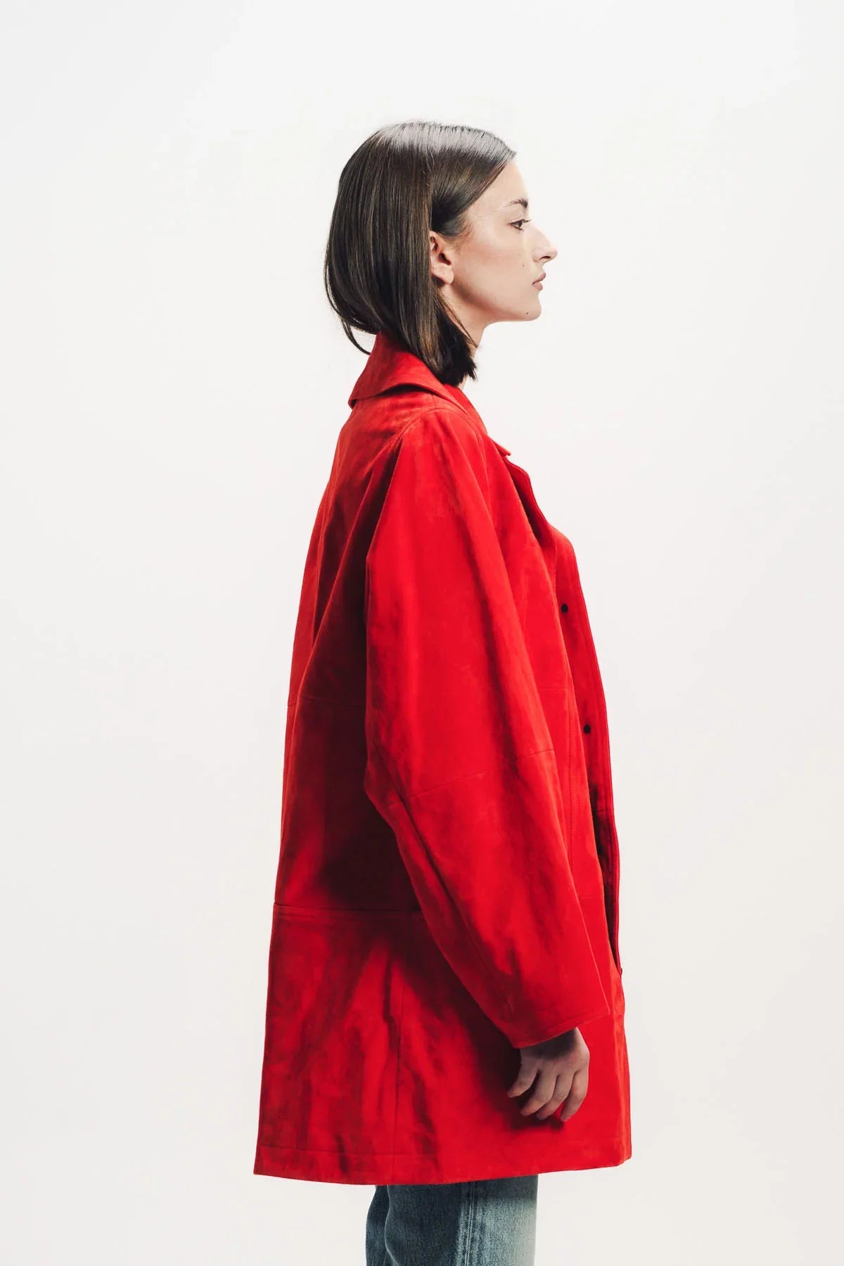 Alaïa | A-Line Velvet Goatskin Coat