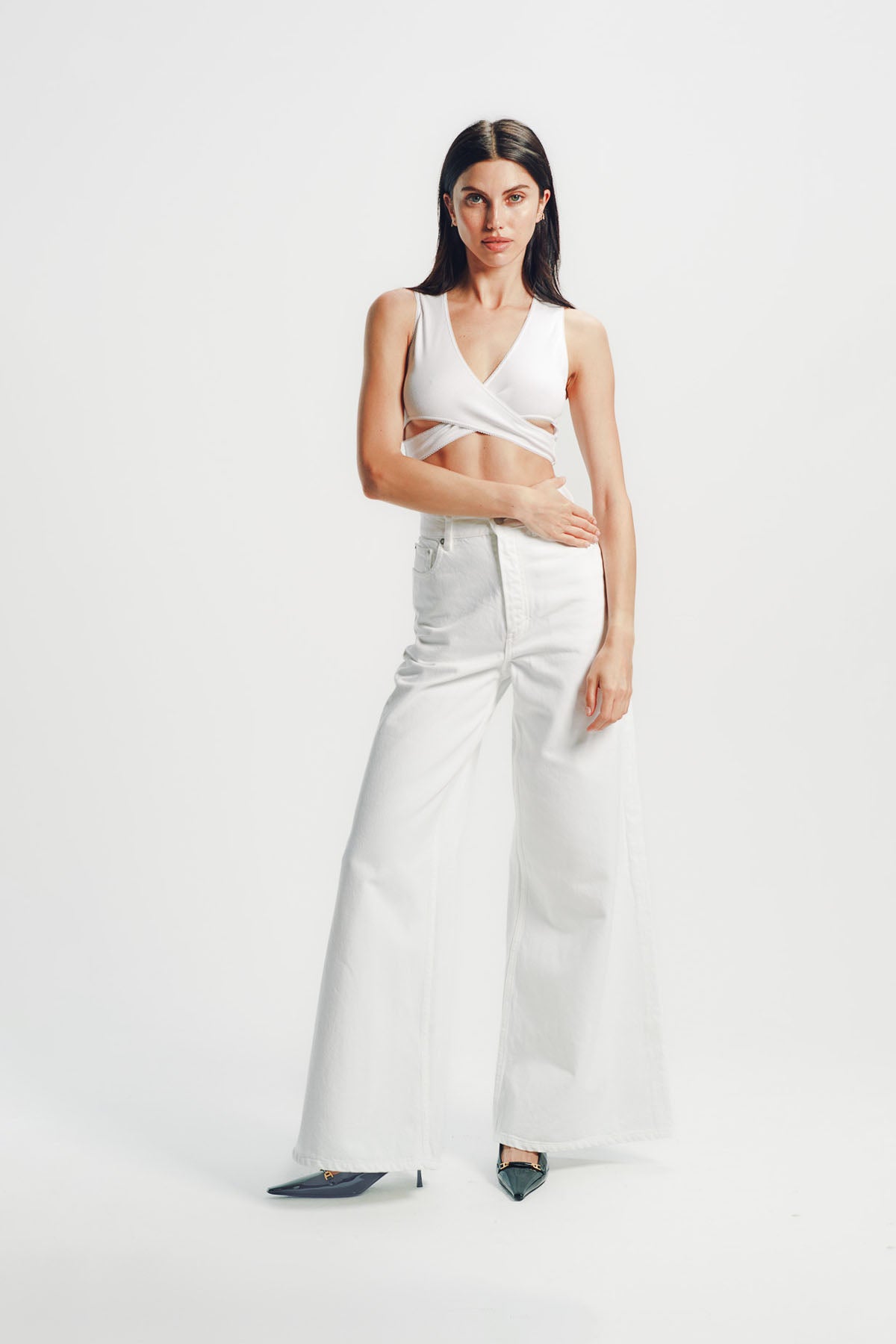 Alaïa | Ribbed Jersey Wrapped Top