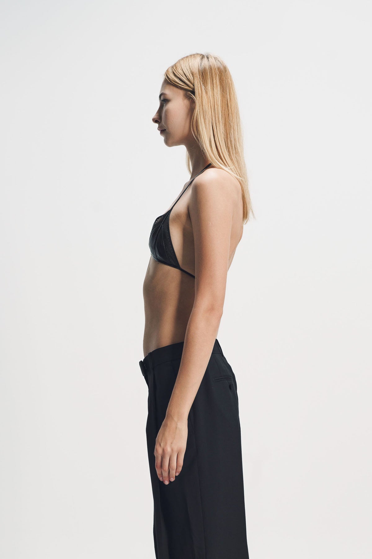 Tom Ford | Leather and Fine Mesh Triangle Bra