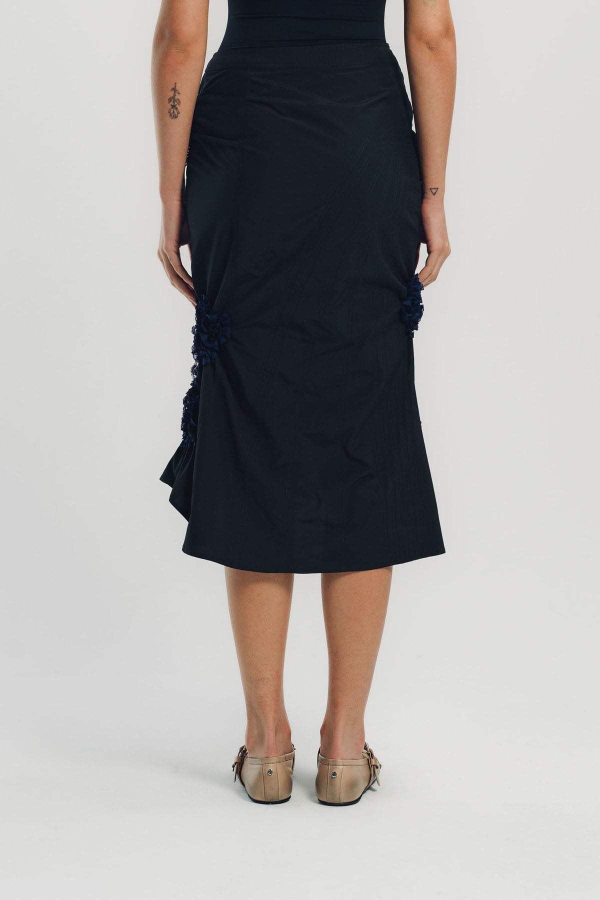 CAROLINE HU | ELASTIC RUCHING SKIRT