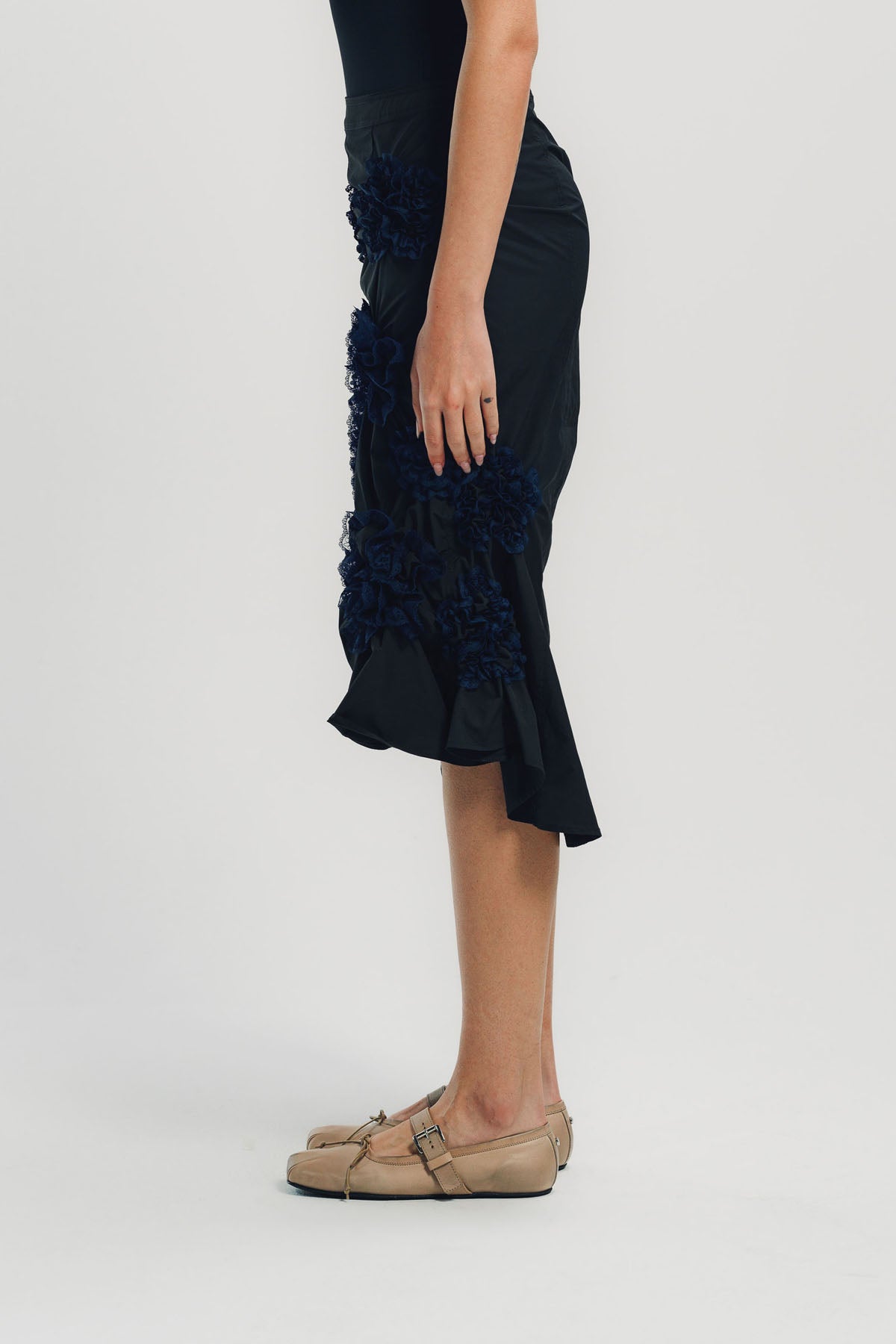 CAROLINE HU | ELASTIC RUCHING SKIRT