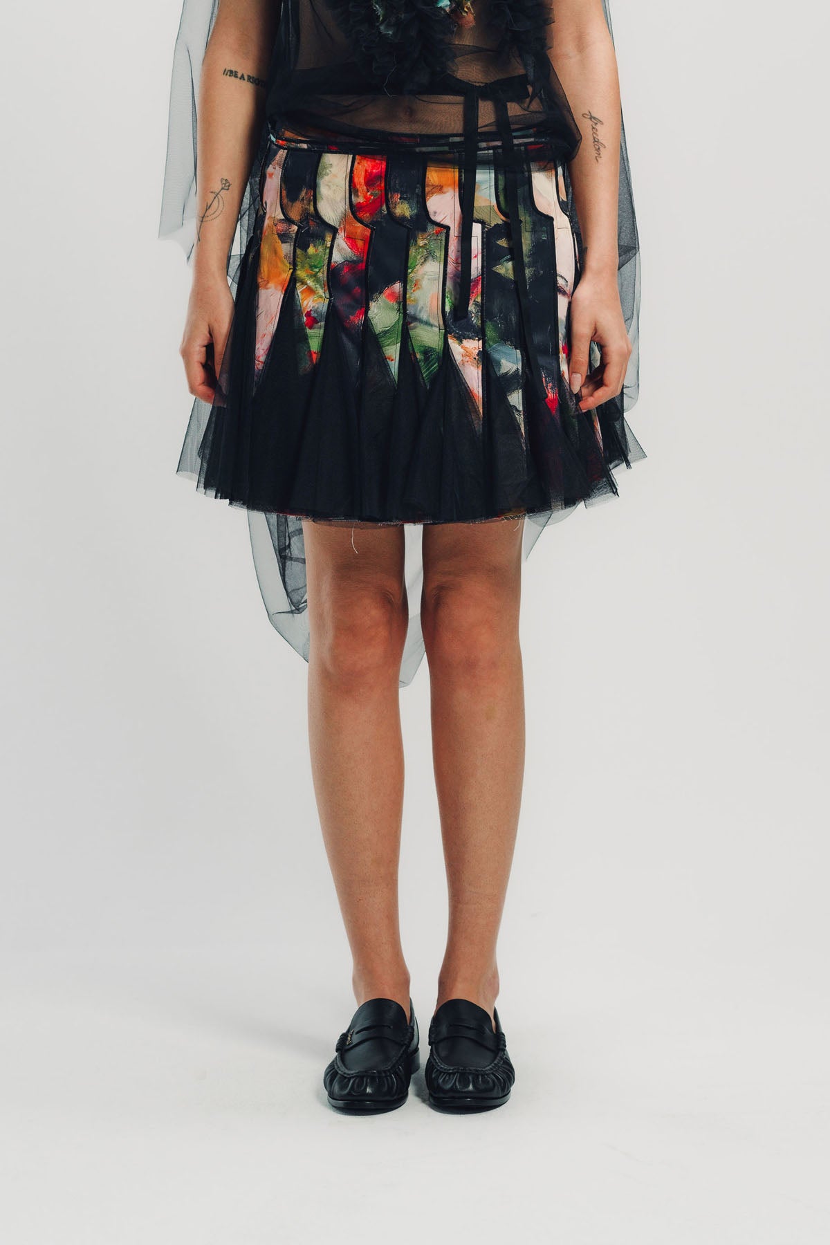CAROLINE HU | PRINT GORED MIDI SKIRT