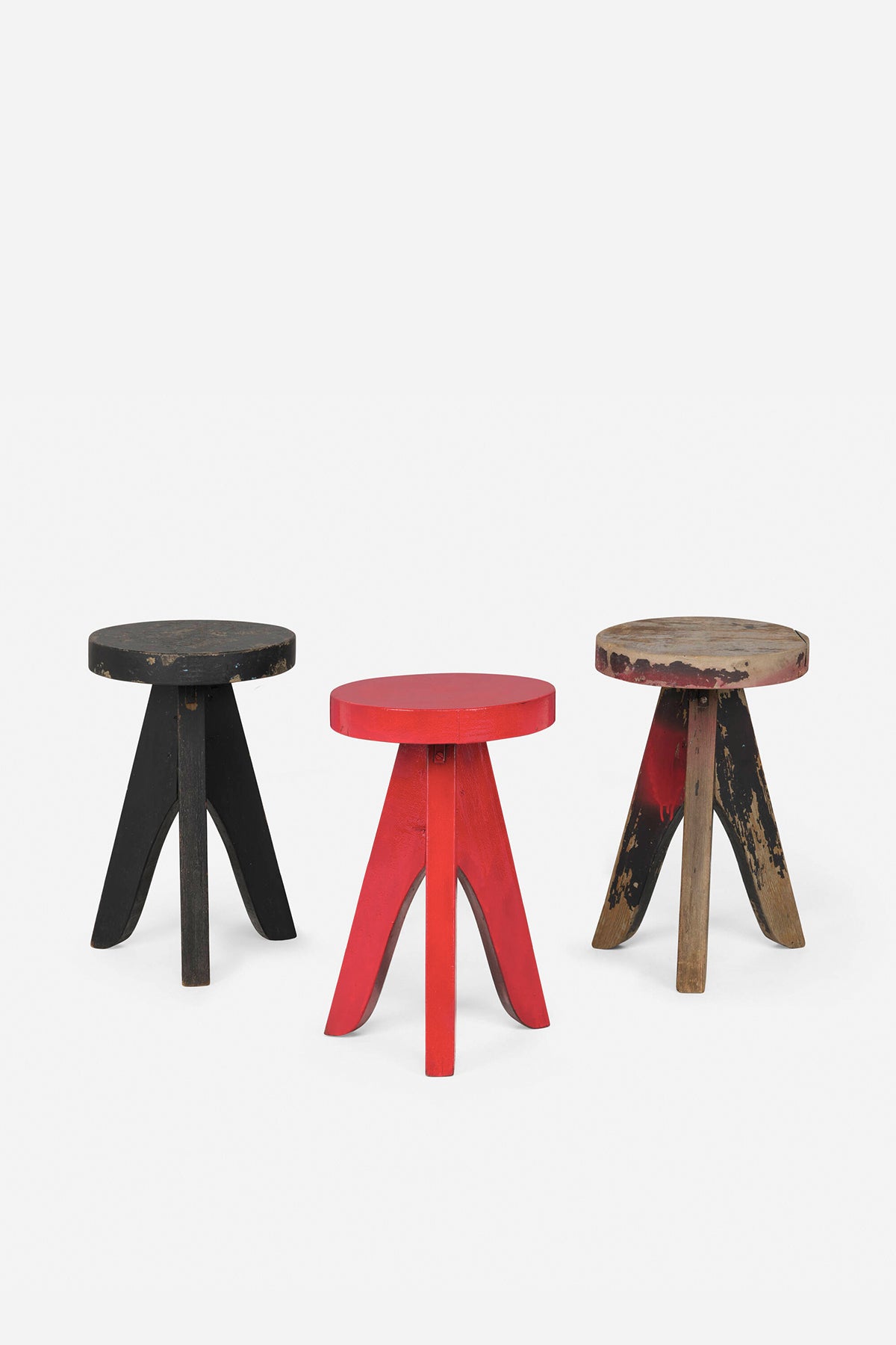 RICHARD FILIPOWSKI | 1953 PROTOTYPE WORK STOOLS, SET OF 3