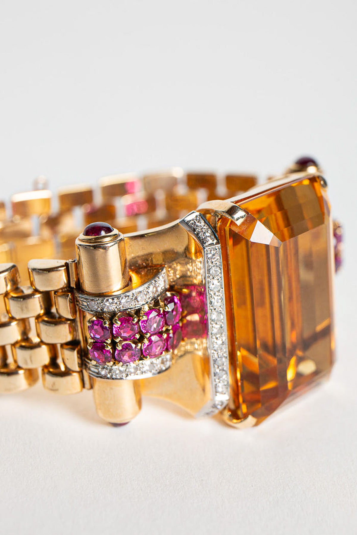 MAXFIELD PRIVATE COLLECTION | 1940'S QUARTZ & RUBY BRACELET