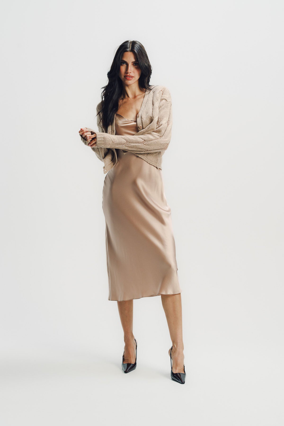Sablyn | Jolie V-neck Cropped Cable Cashmere Cardigan