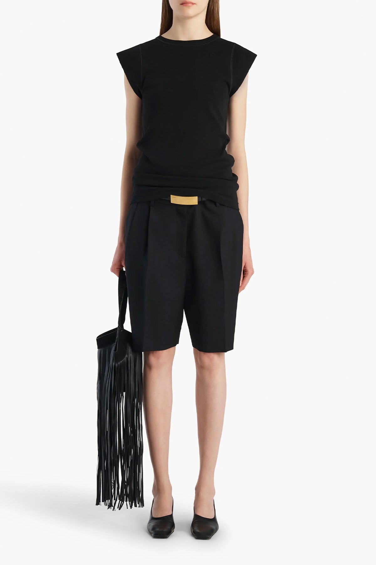Khaite | Auggie Short in Black Wool