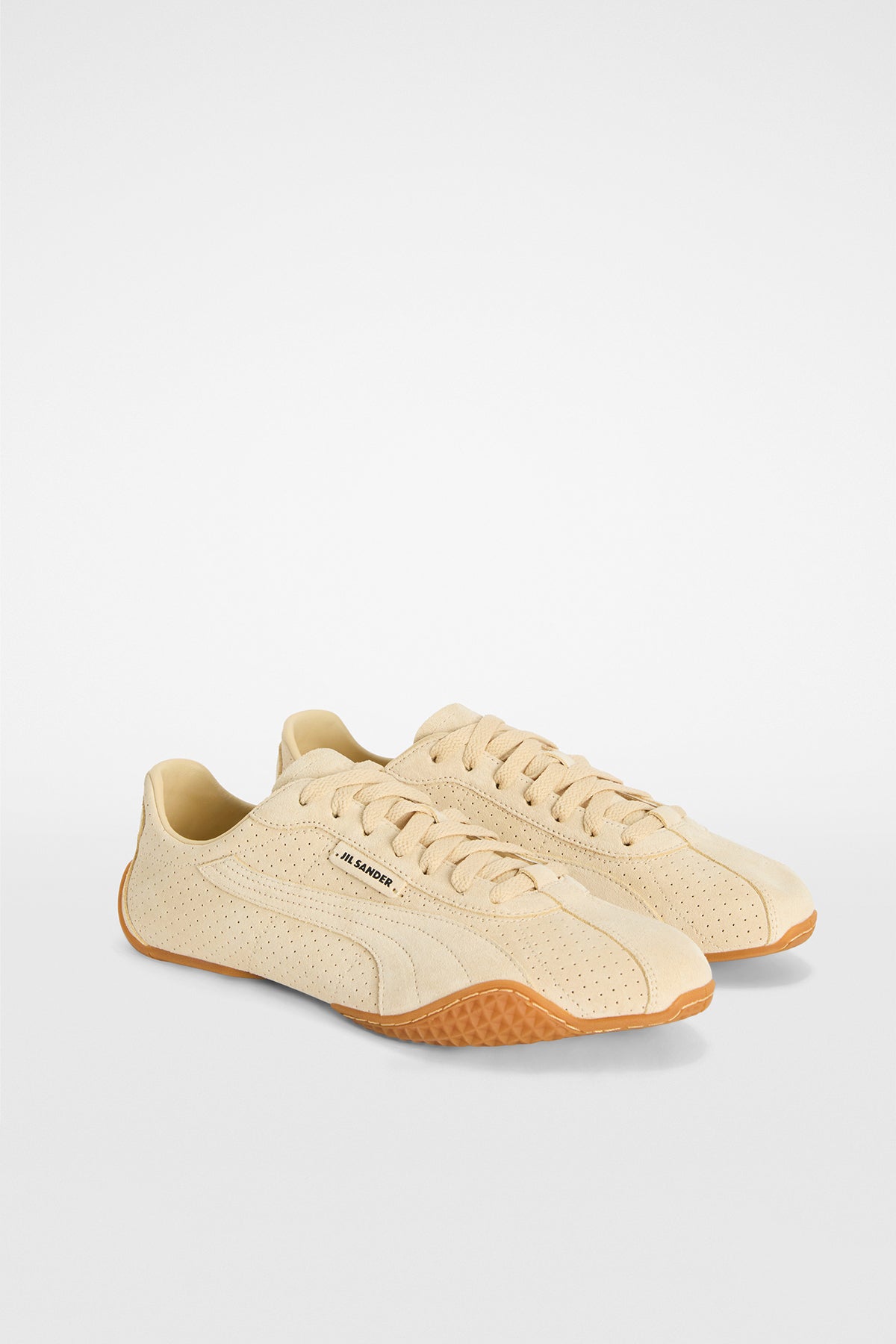 PUMA X JIL SANDER | BEIGE CANVAS K-STREET SUEDE SNEAKERS